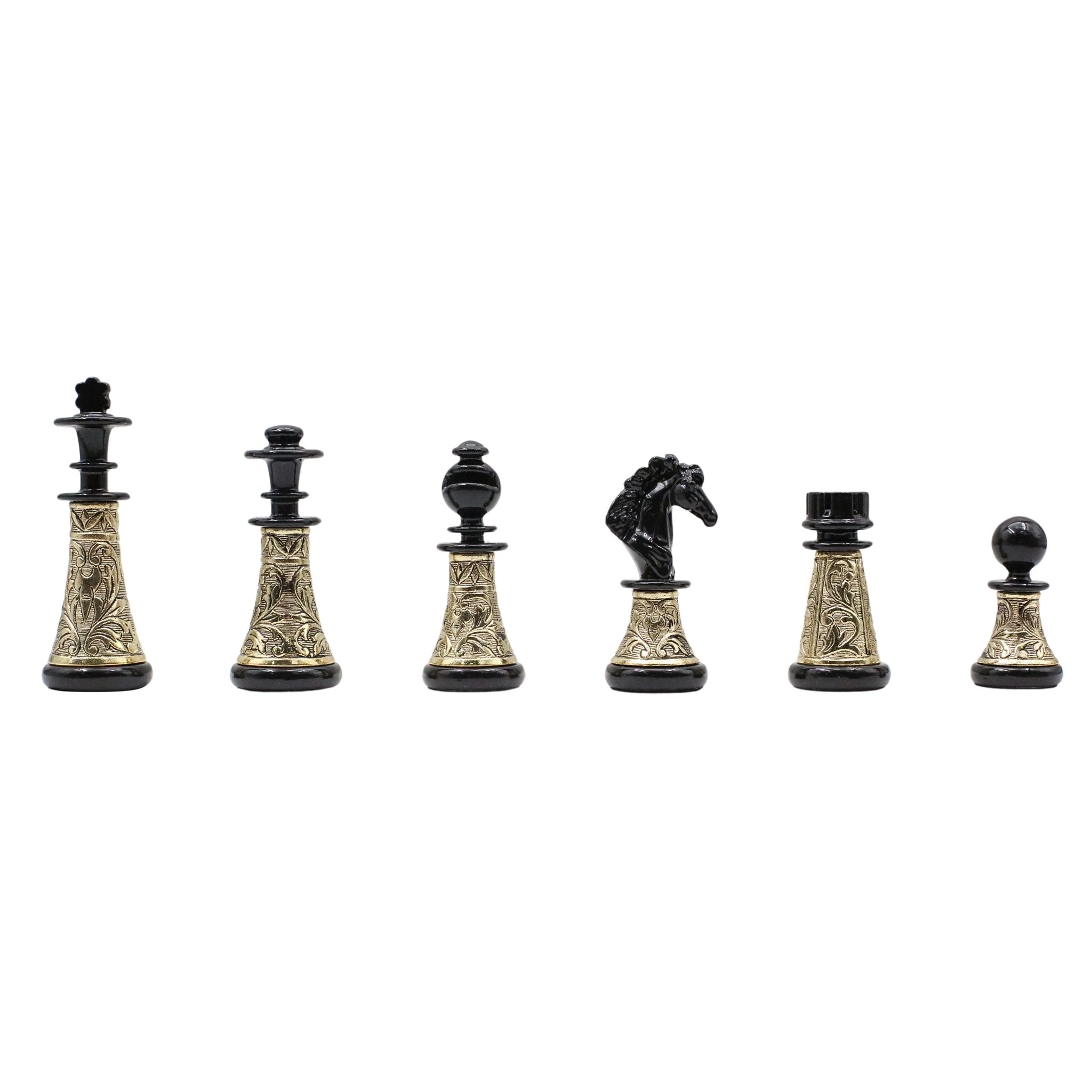 42 CM (16") XL Storage Chess Set with Metal Weighted Luxury Baroque Figures (Black vs Bronze) - Cooper Chess