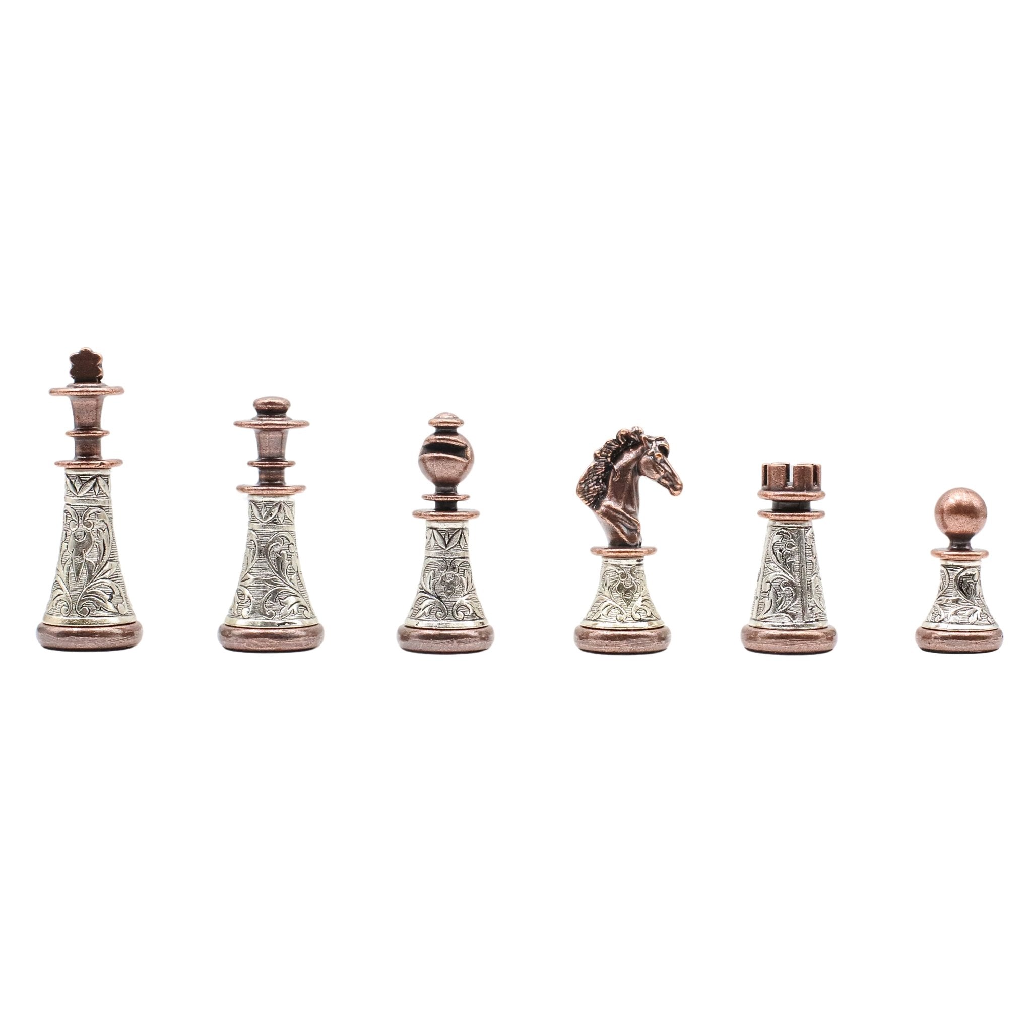 42 CM (16") XL Storage Chess Set with Metal Weighted Luxury Baroque Figures (Black vs Bronze) - Cooper Chess