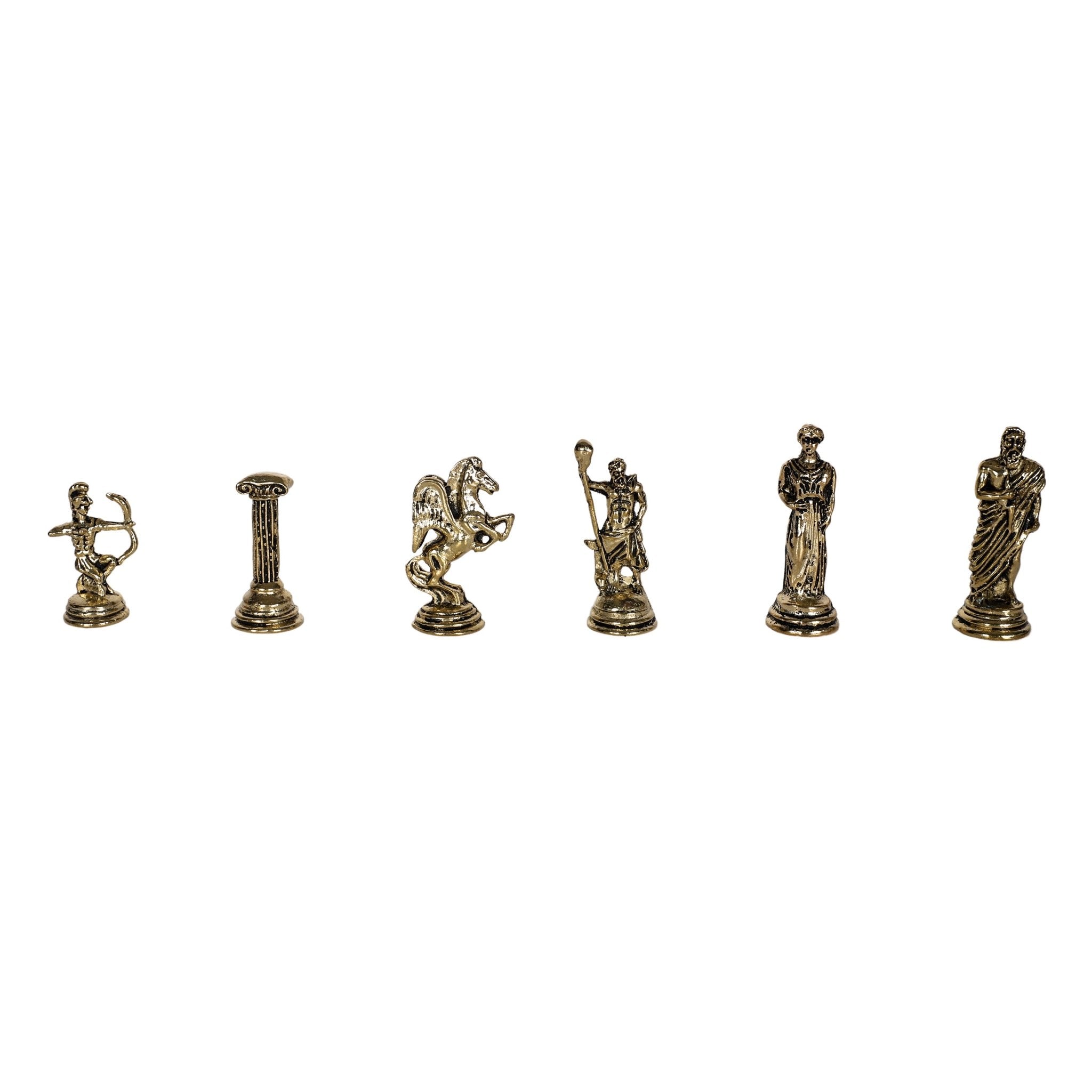 Greek Mythology Archer Metal Chess Set | Chess Board w/ Metal Legs 25CM (10") - Cooper Chess