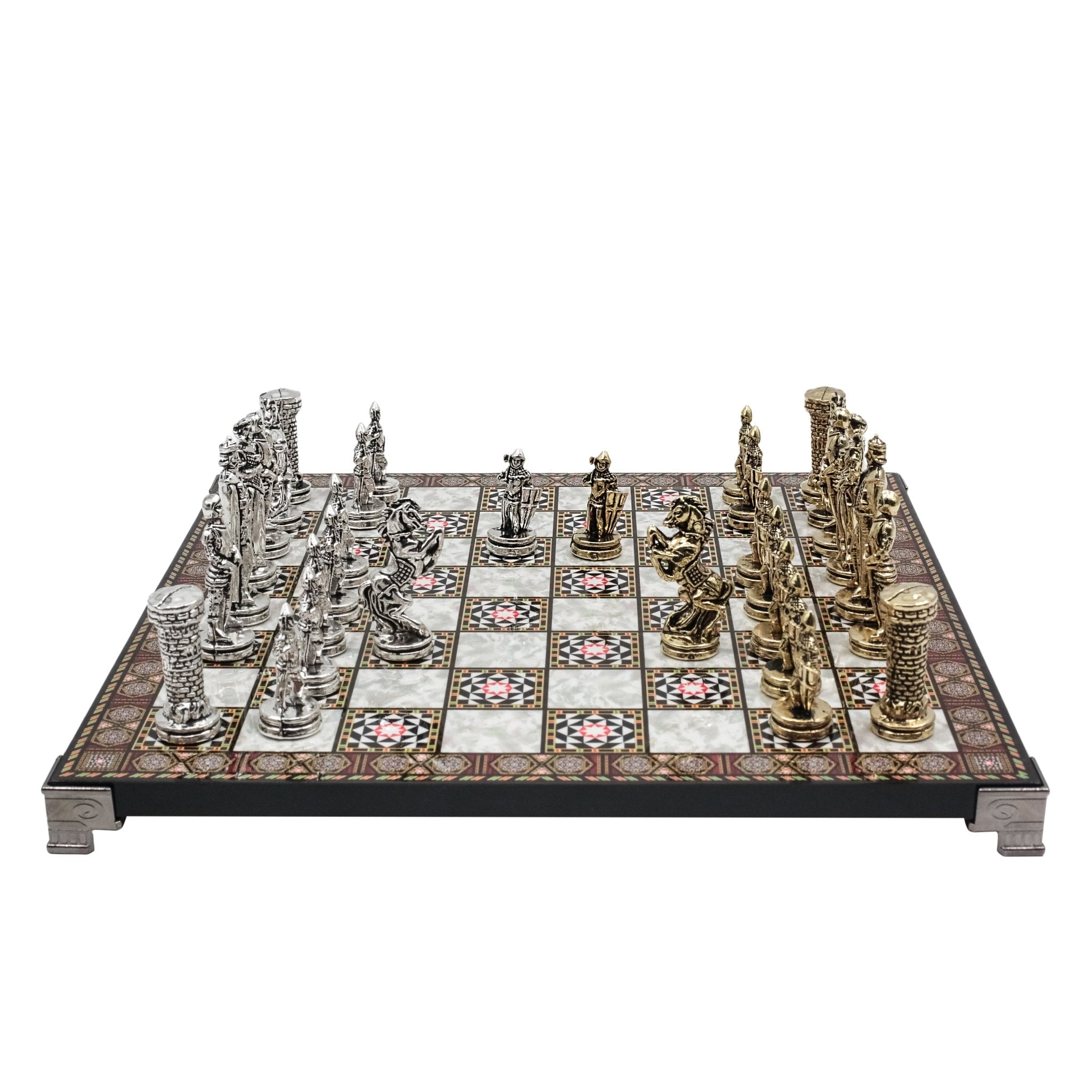 British Army Metal Chess Set | Chess Board w/ Metal Legs 30CM (12") - Cooper Chess