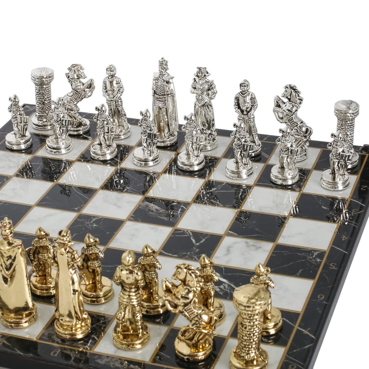 British Army Metal Chess Set | Chess Board w/ Metal Legs 30CM (12") - Cooper Chess