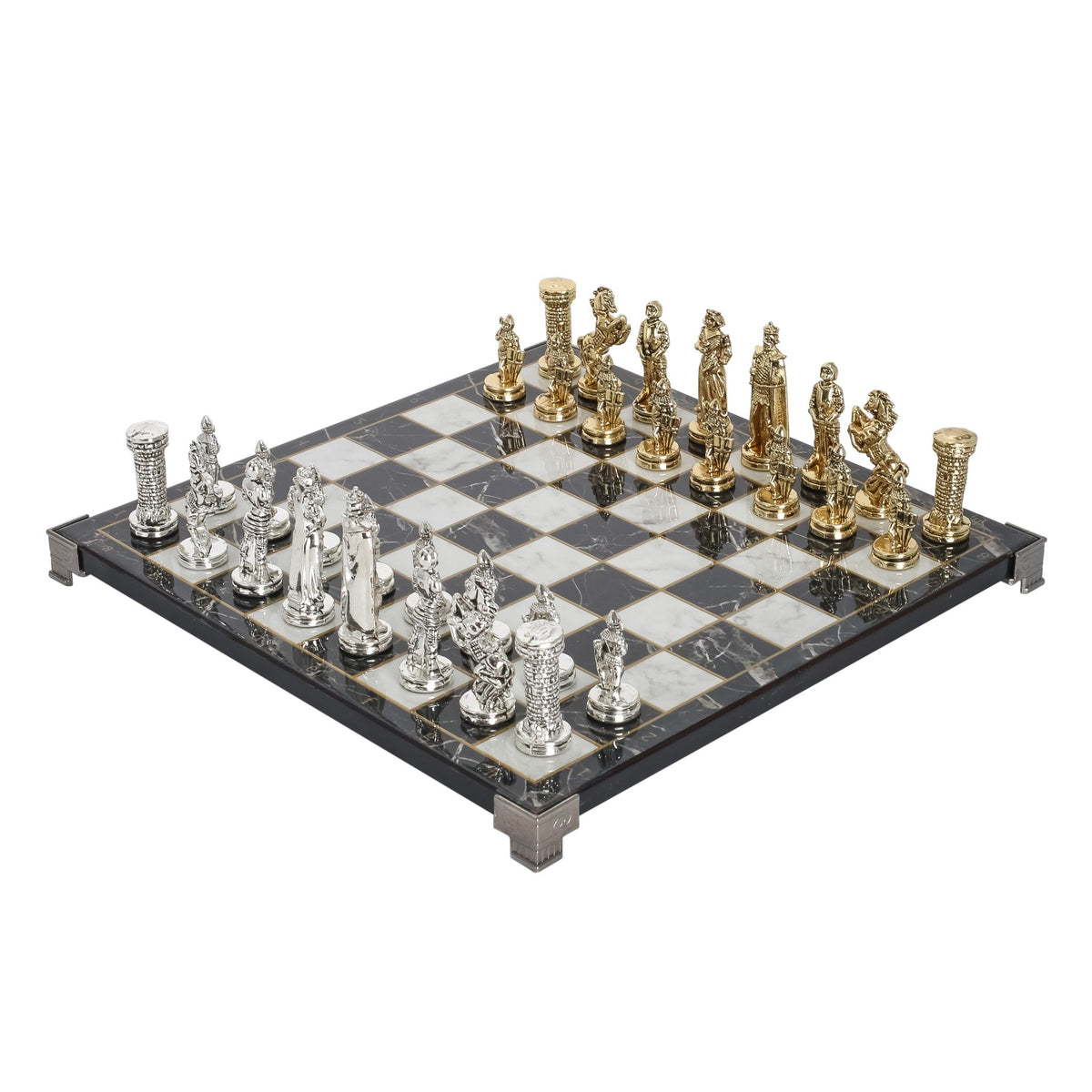 British Army Metal Chess Set | Chess Board w/ Metal Legs 30CM (12") - Cooper Chess