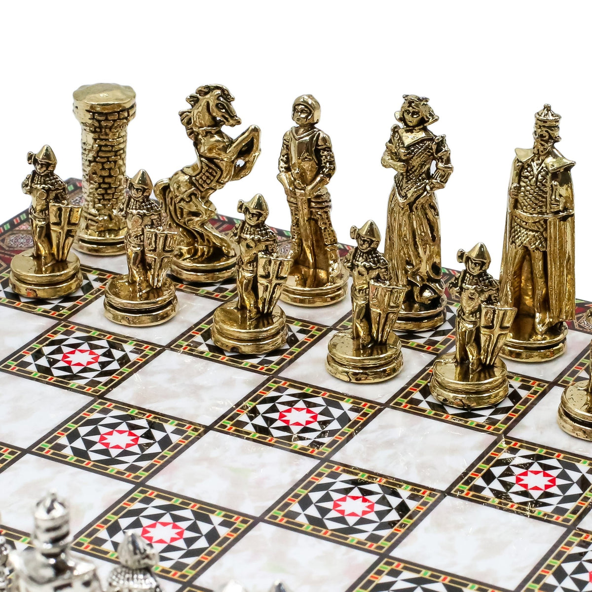 British Army Metal Chess Set | Chess Board w/ Metal Legs 30CM (12") - Cooper Chess