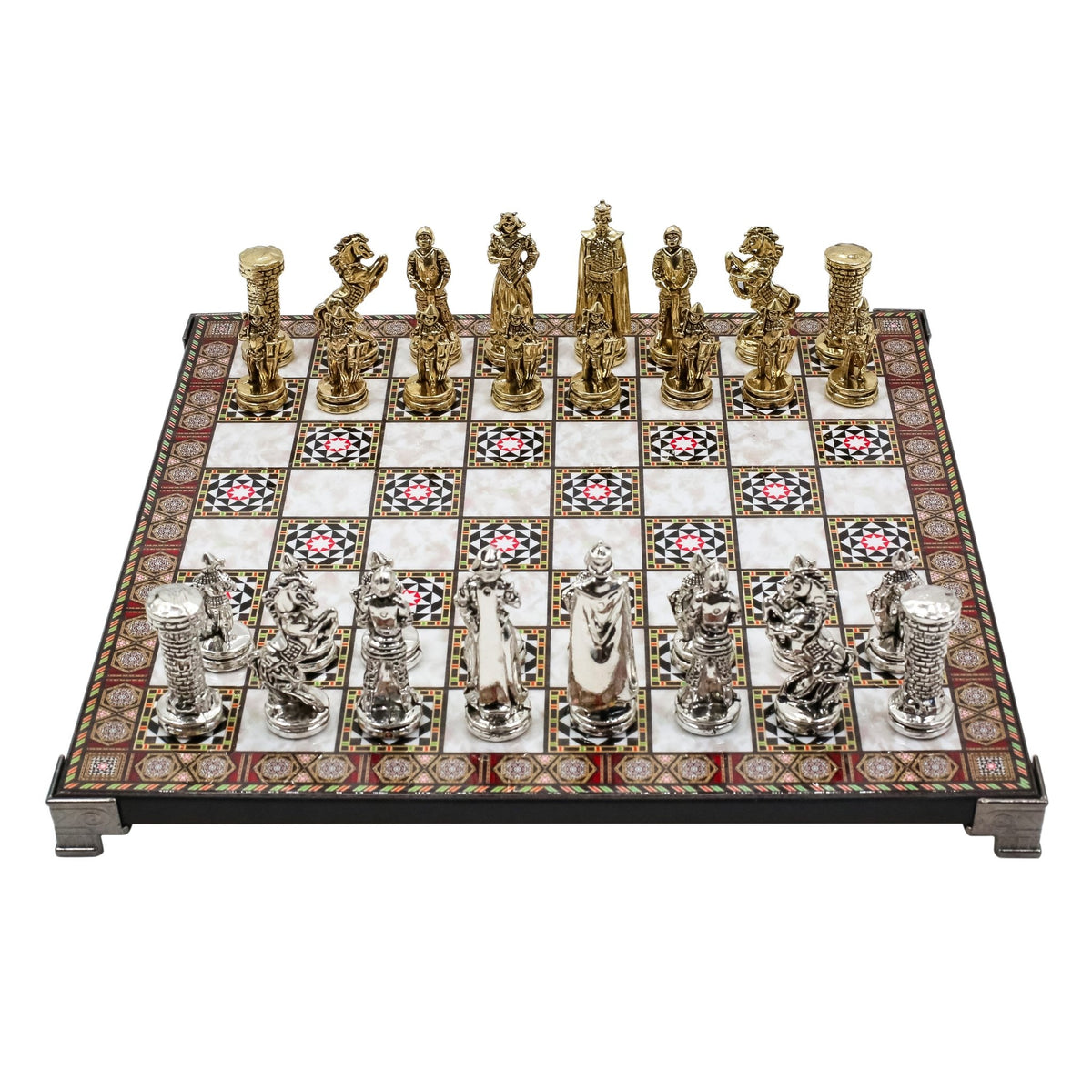 British Army Metal Chess Set | Chess Board w/ Metal Legs 30CM (12") - Cooper Chess