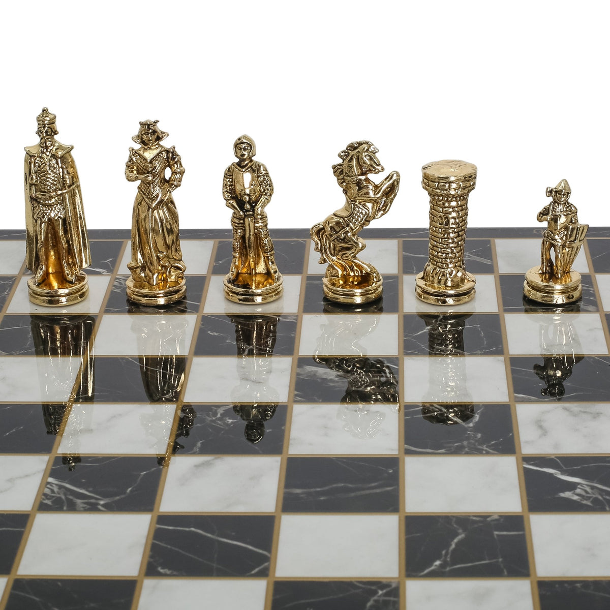 British Army Metal Chess Set | Chess Board w/ Metal Legs 30CM (12") - Cooper Chess
