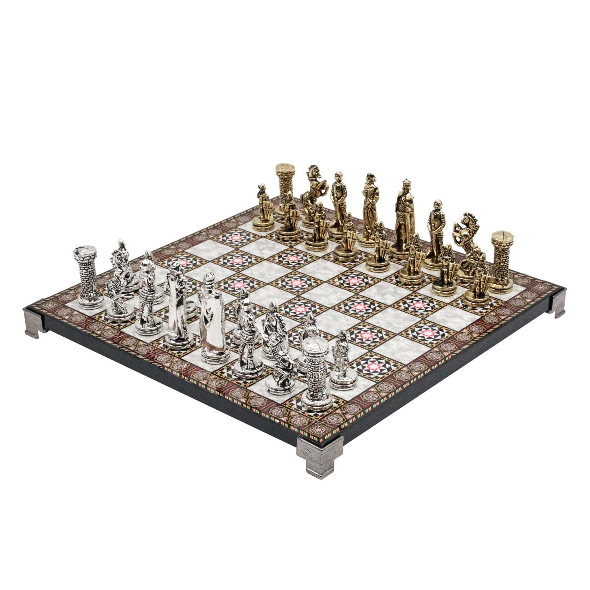 British Army Metal Chess Set | Chess Board w/ Metal Legs 30CM (12") - Cooper Chess