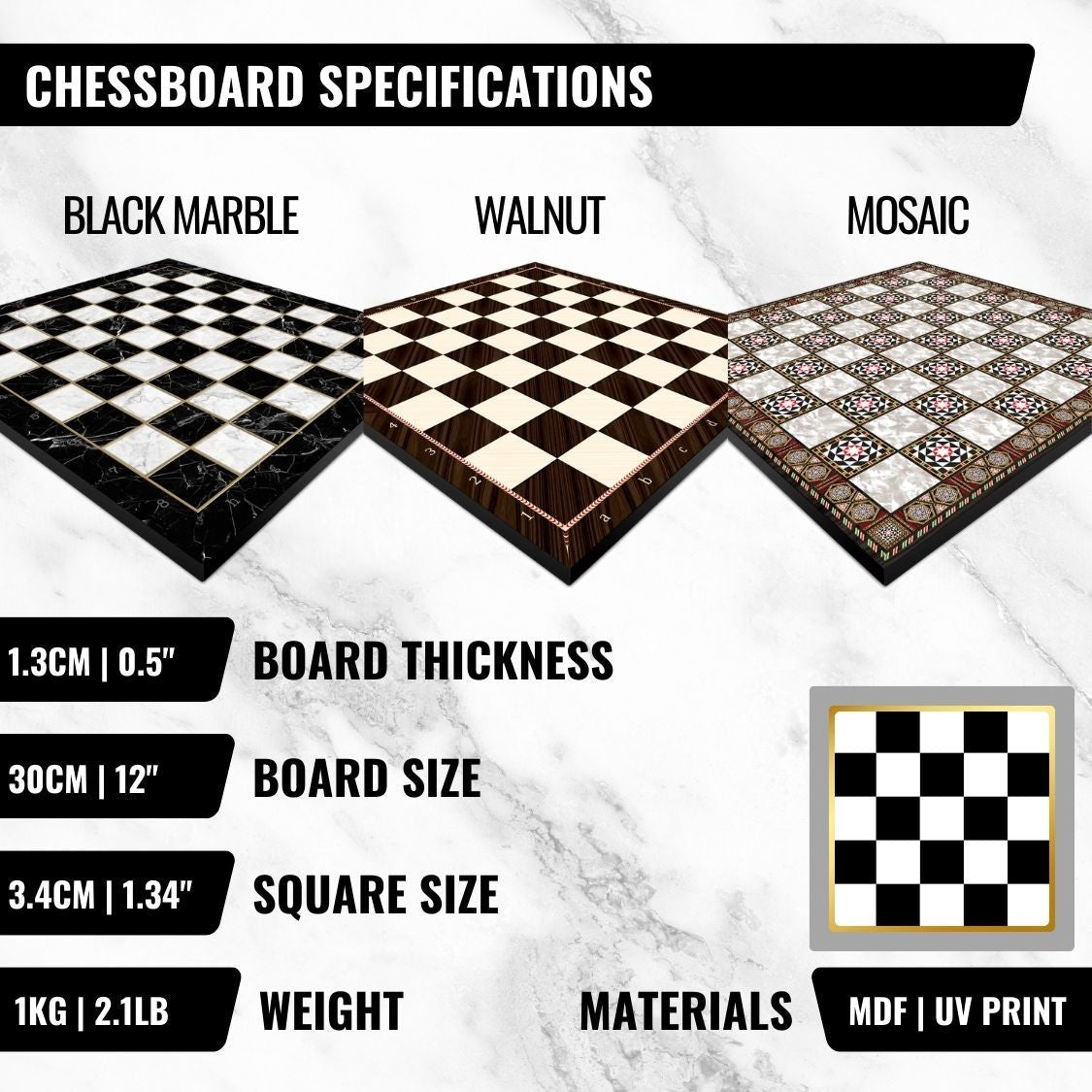 Roman Empire Caesar Metal Chess Set | Chess Board w/ Metal Legs 30CM (12") | Model 2 - Cooper Chess