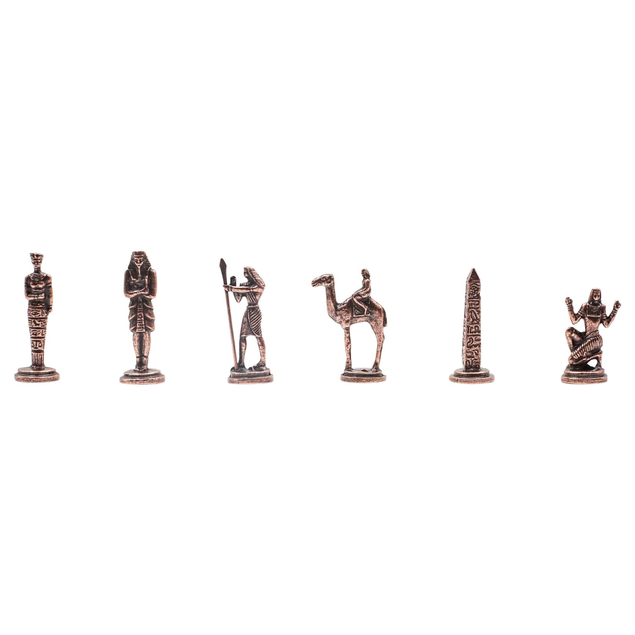 Egyptian CleopatraVintage Metal Chess Set | Chess Board w/ Metal Legs 30CM (12") - Cooper Chess