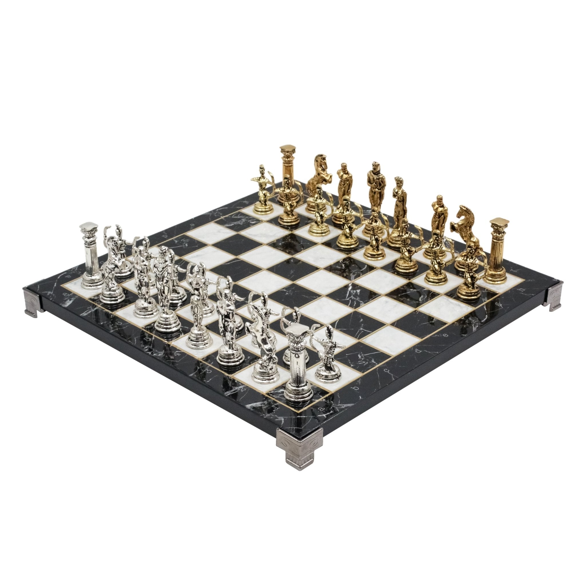 Greek Mythology Archer Chess Set | Chess Board w/ Metal Legs 30CM (12") - Cooper Chess