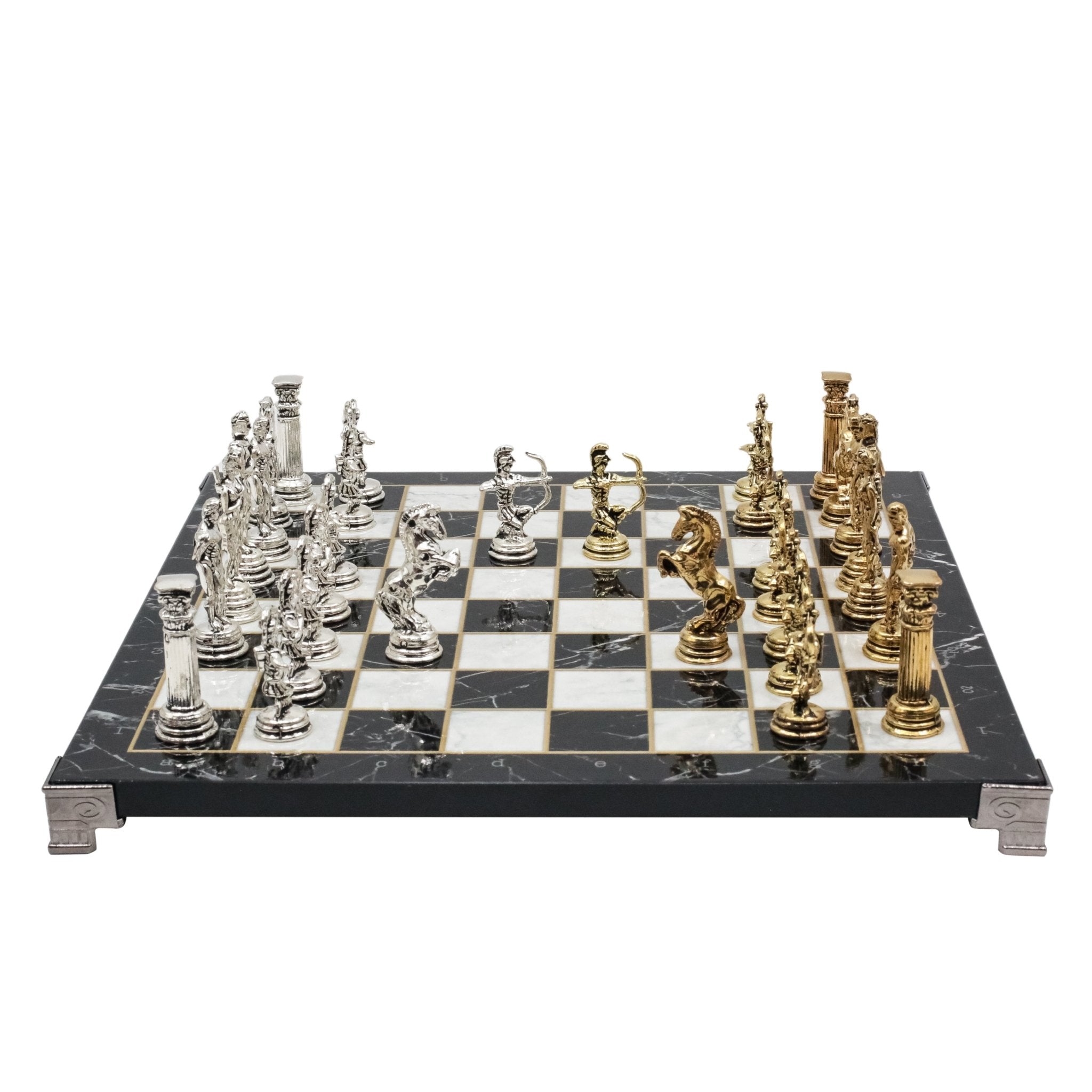 Greek Mythology Archer Chess Set | Chess Board w/ Metal Legs 30CM (12") - Cooper Chess