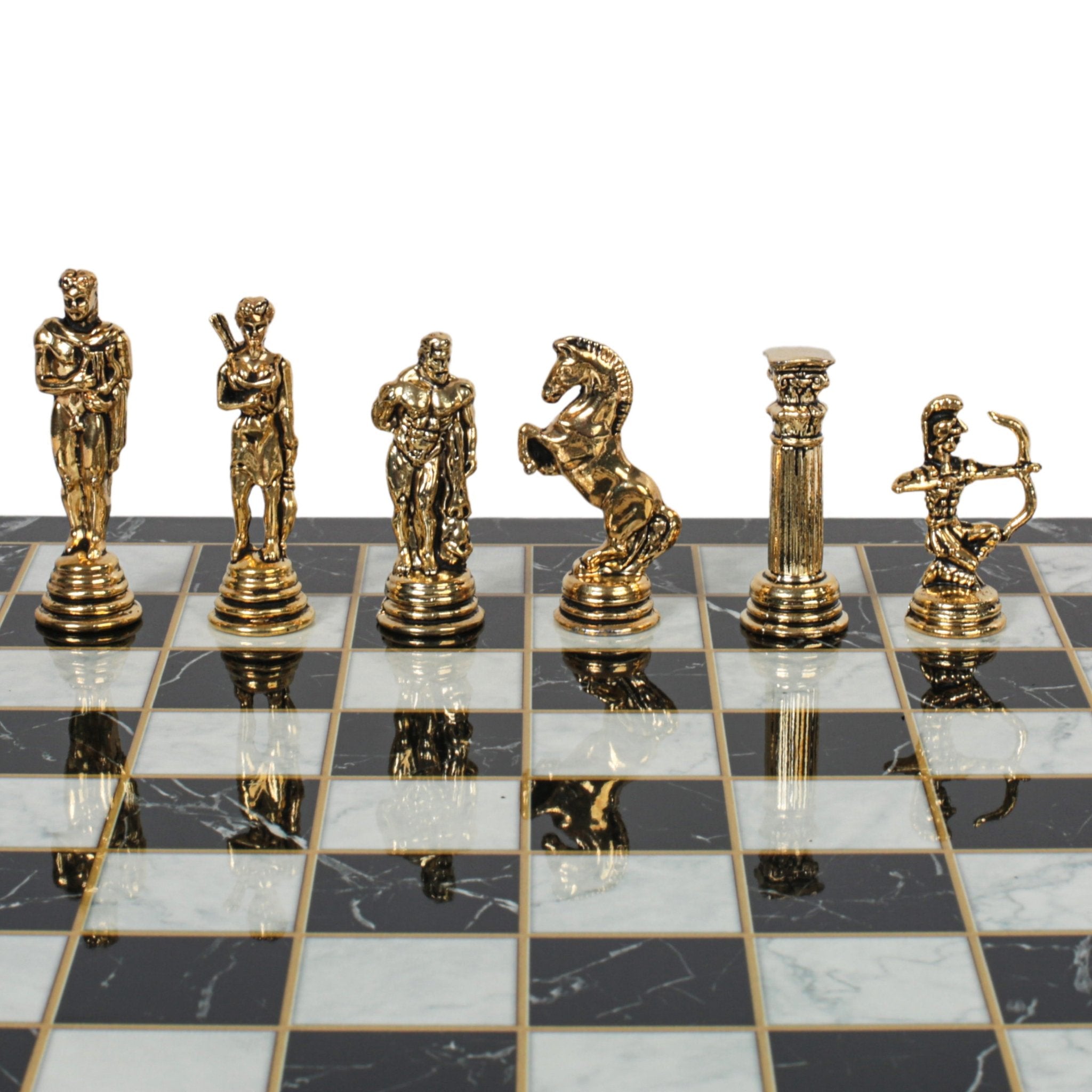 Greek Mythology Archer Chess Set | Chess Board w/ Metal Legs 30CM (12") - Cooper Chess