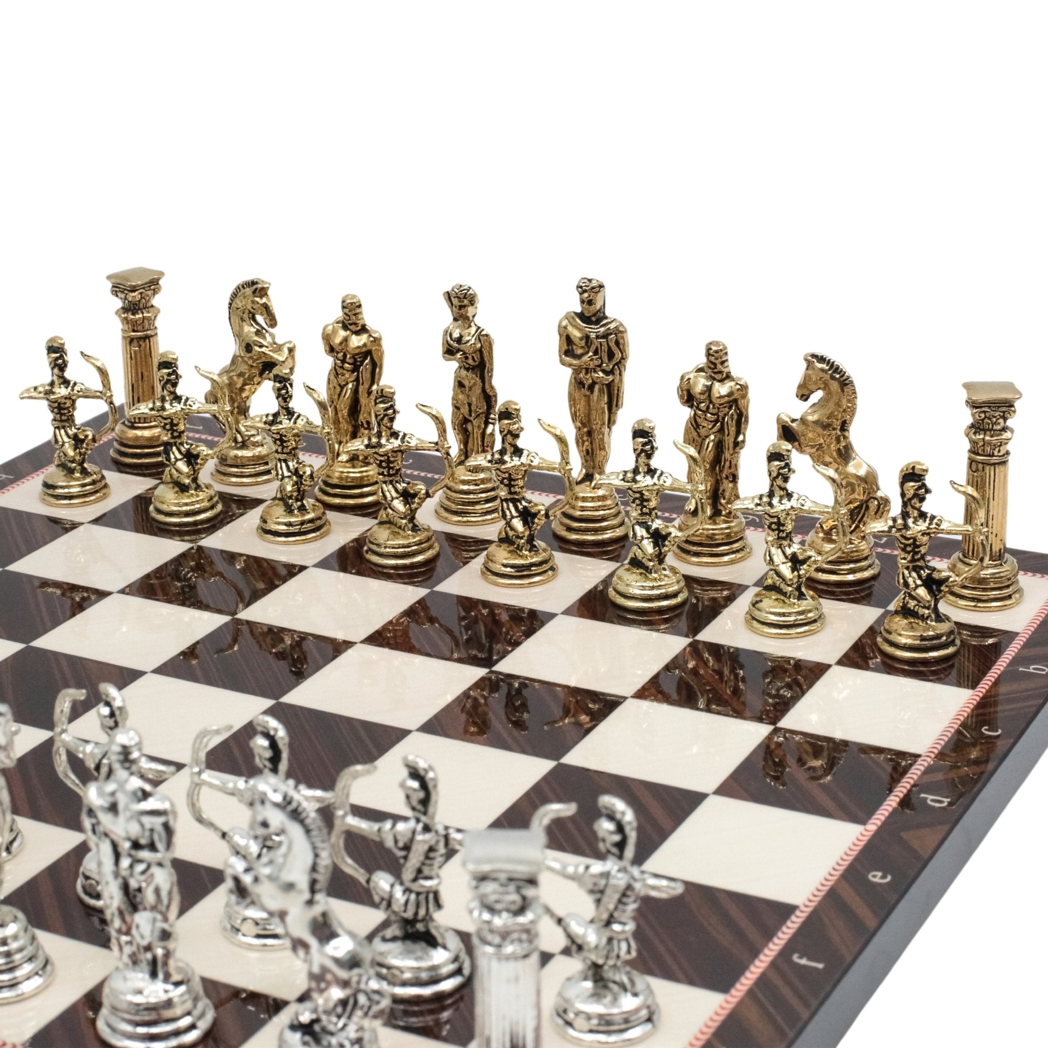 Greek Mythology Archer Chess Set | Chess Board w/ Metal Legs 30CM (12") - Cooper Chess