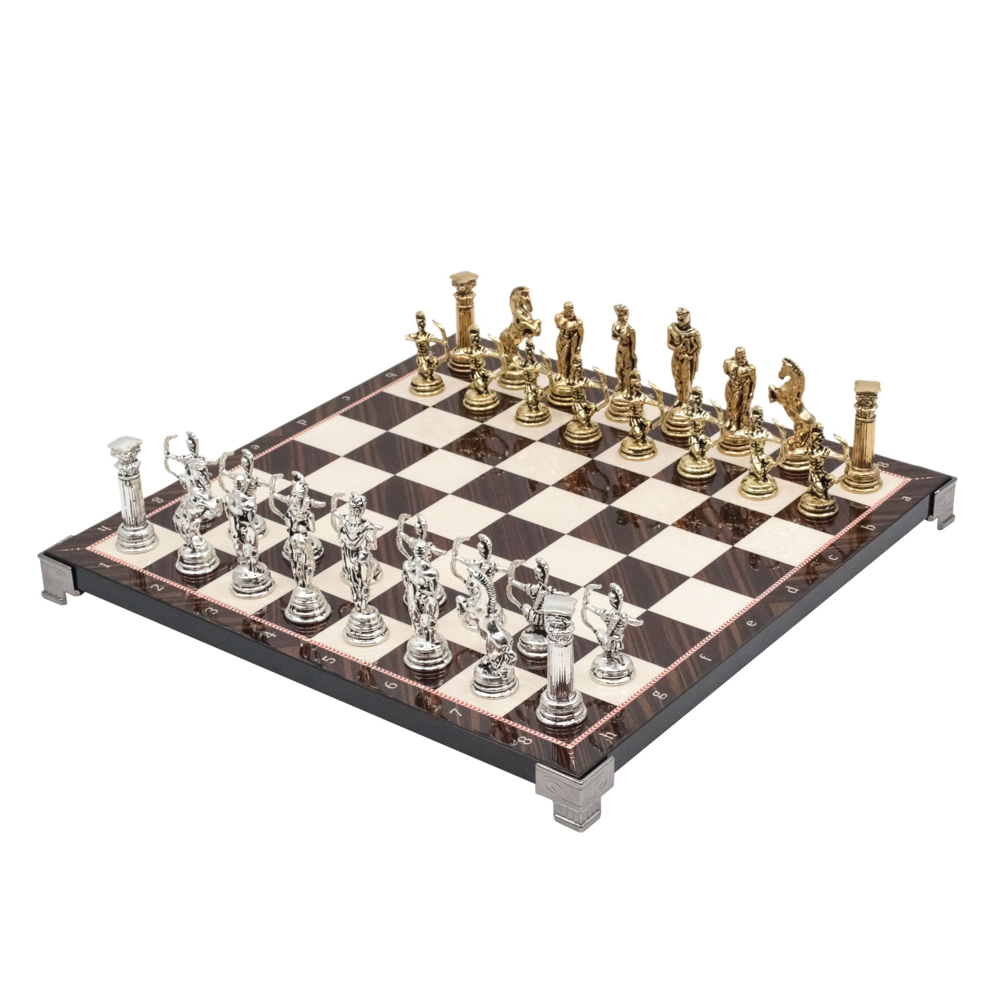 Greek Mythology Archer Chess Set | Chess Board w/ Metal Legs 30CM (12") - Cooper Chess