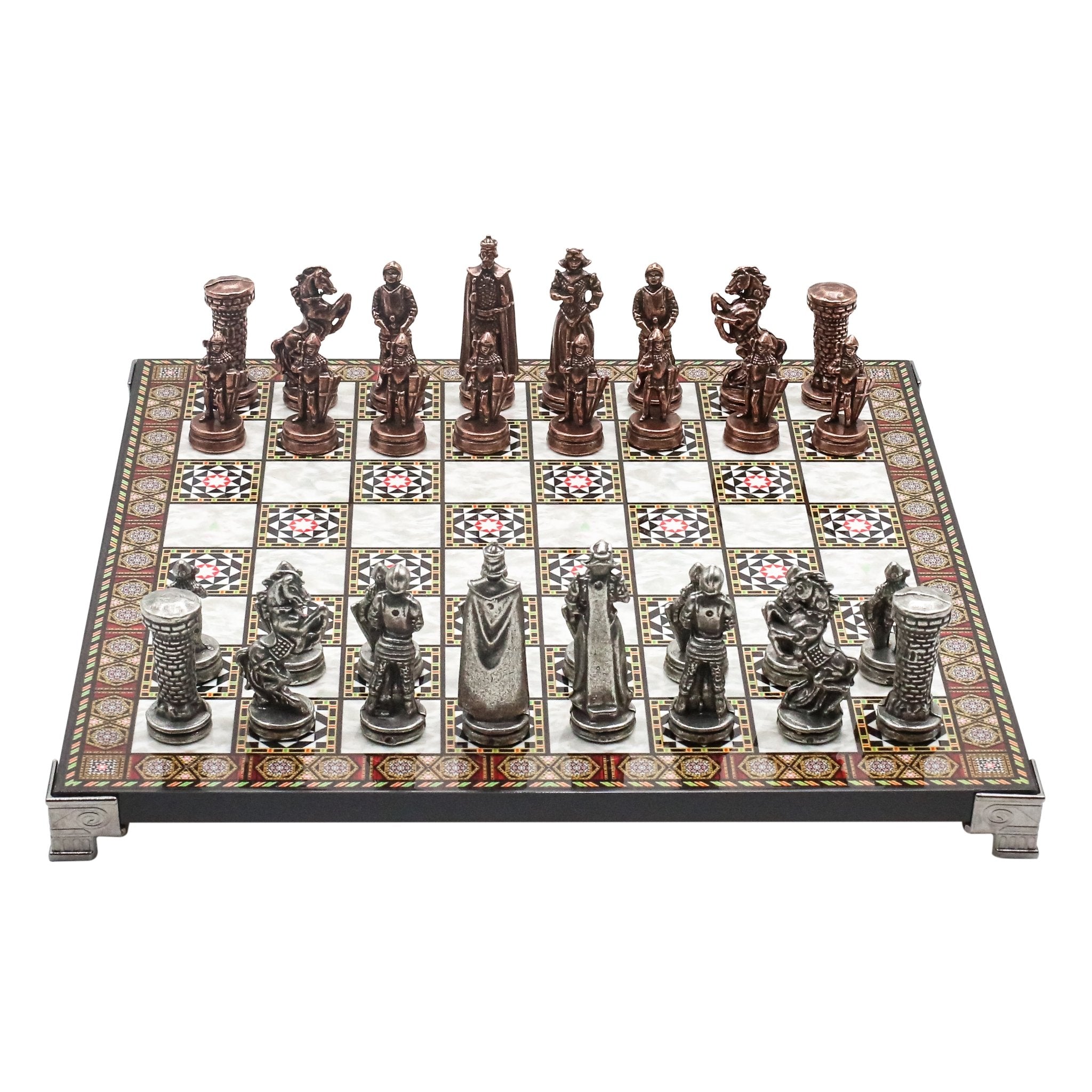 British Army Vintage Metal Chess Set | Chess Board w/ Metal Legs 30CM (12") - Cooper Chess