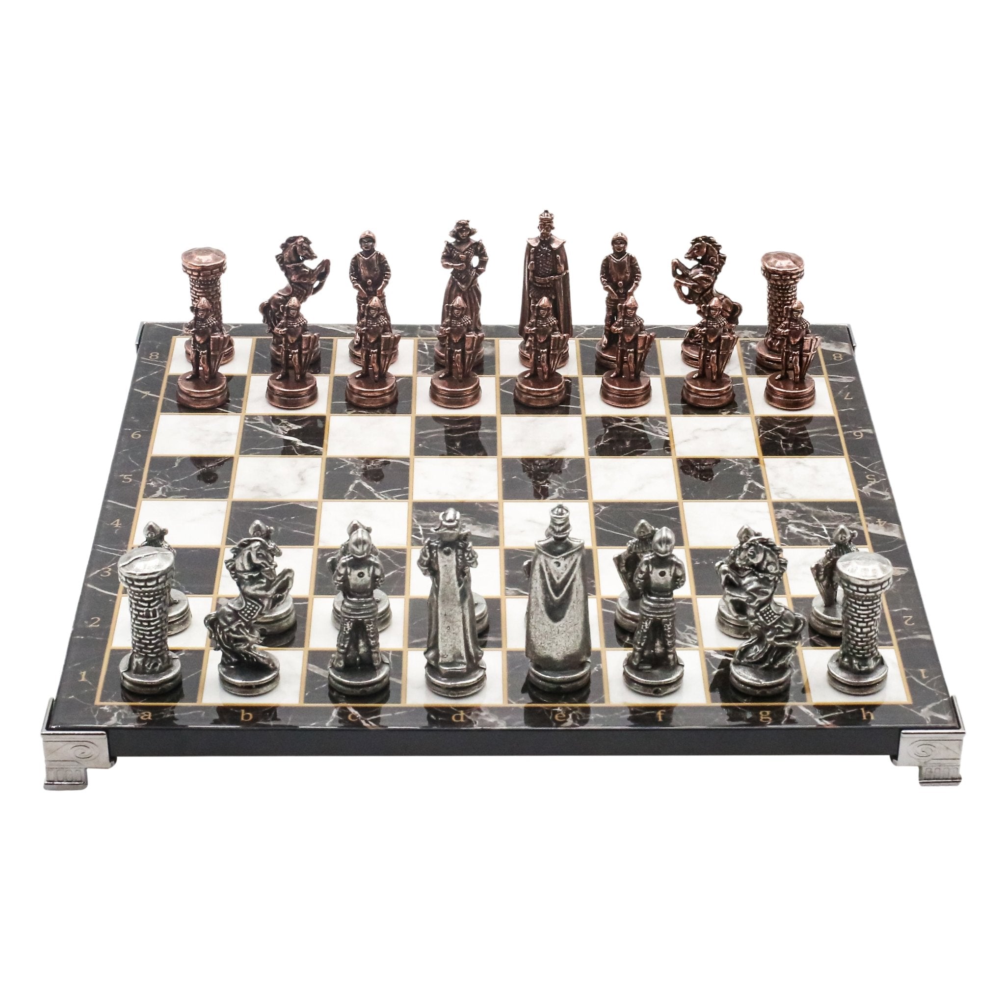 British Army Vintage Metal Chess Set | Chess Board w/ Metal Legs 30CM (12") - Cooper Chess