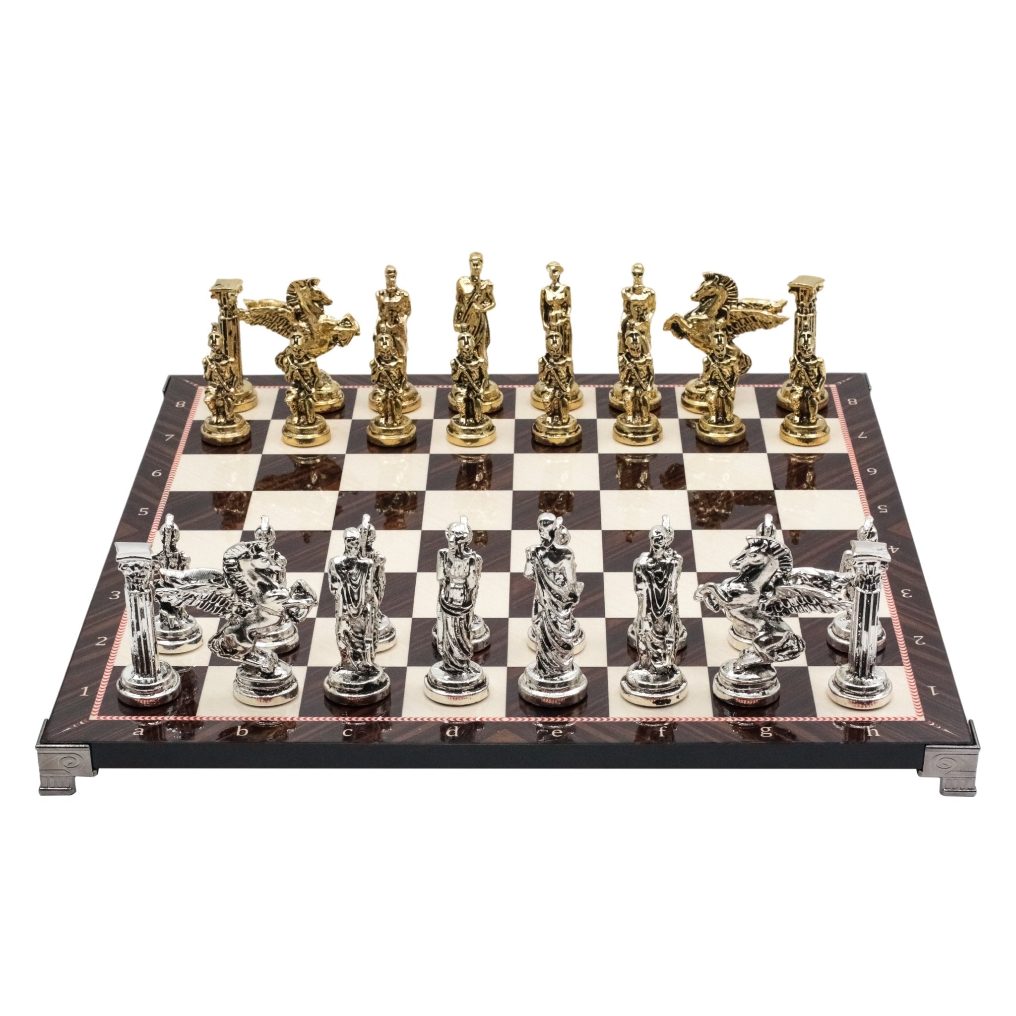 Greek Mythology Pegasus Metal Chess Set | Chess Board w/ Metal Legs 37CM (15") - Cooper Chess