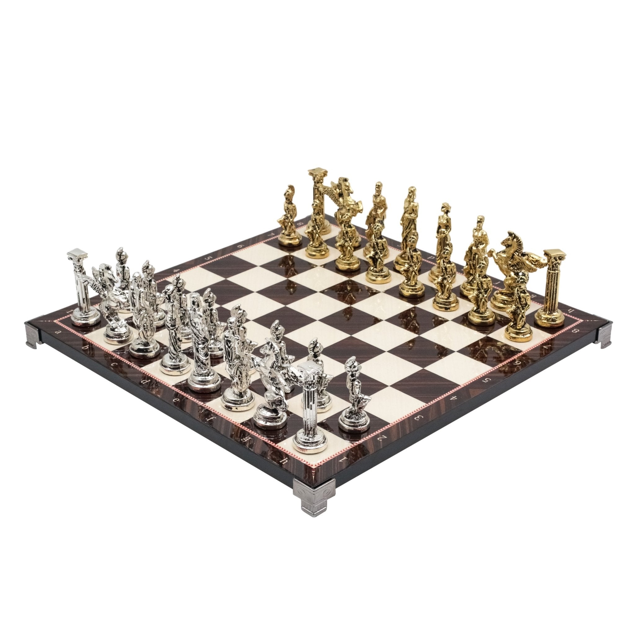 Greek Mythology Pegasus Metal Chess Set | Chess Board w/ Metal Legs 37CM (15") - Cooper Chess
