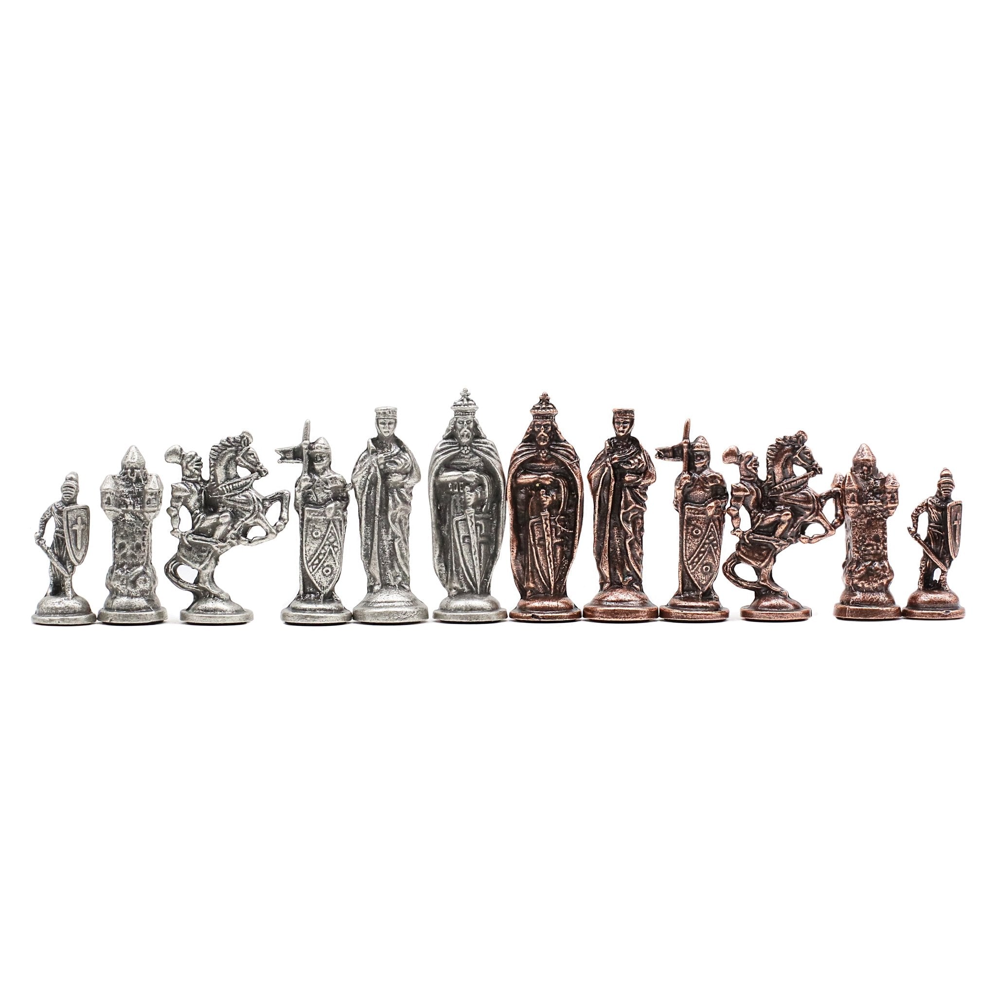 Royal British Vintage Metal Chess Set | Chess Board w/ Metal Legs 37CM (15") - Cooper Chess