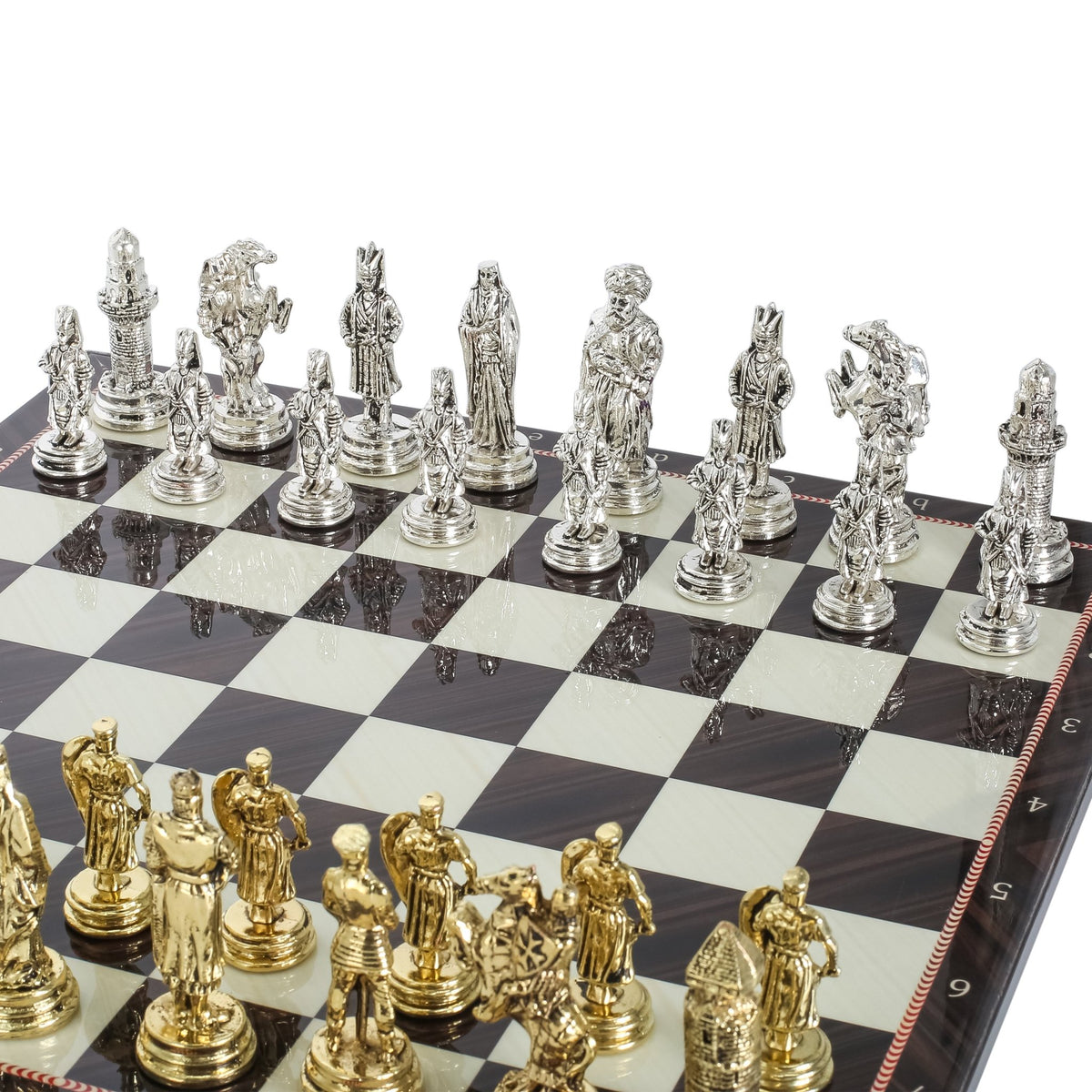 Ottoman Empire vs Crusaders Metal Chess Set | Chess Board w/ Metal Legs 37CM (15") - Cooper Chess