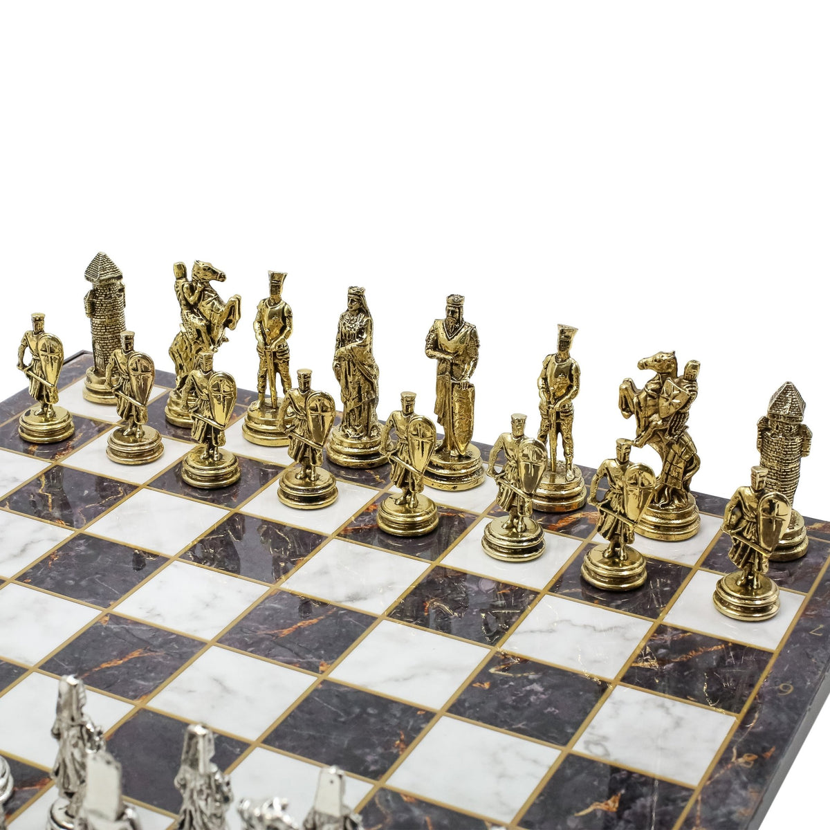Ottoman Empire vs Crusaders Metal Chess Set | Chess Board w/ Metal Legs 37CM (15") - Cooper Chess