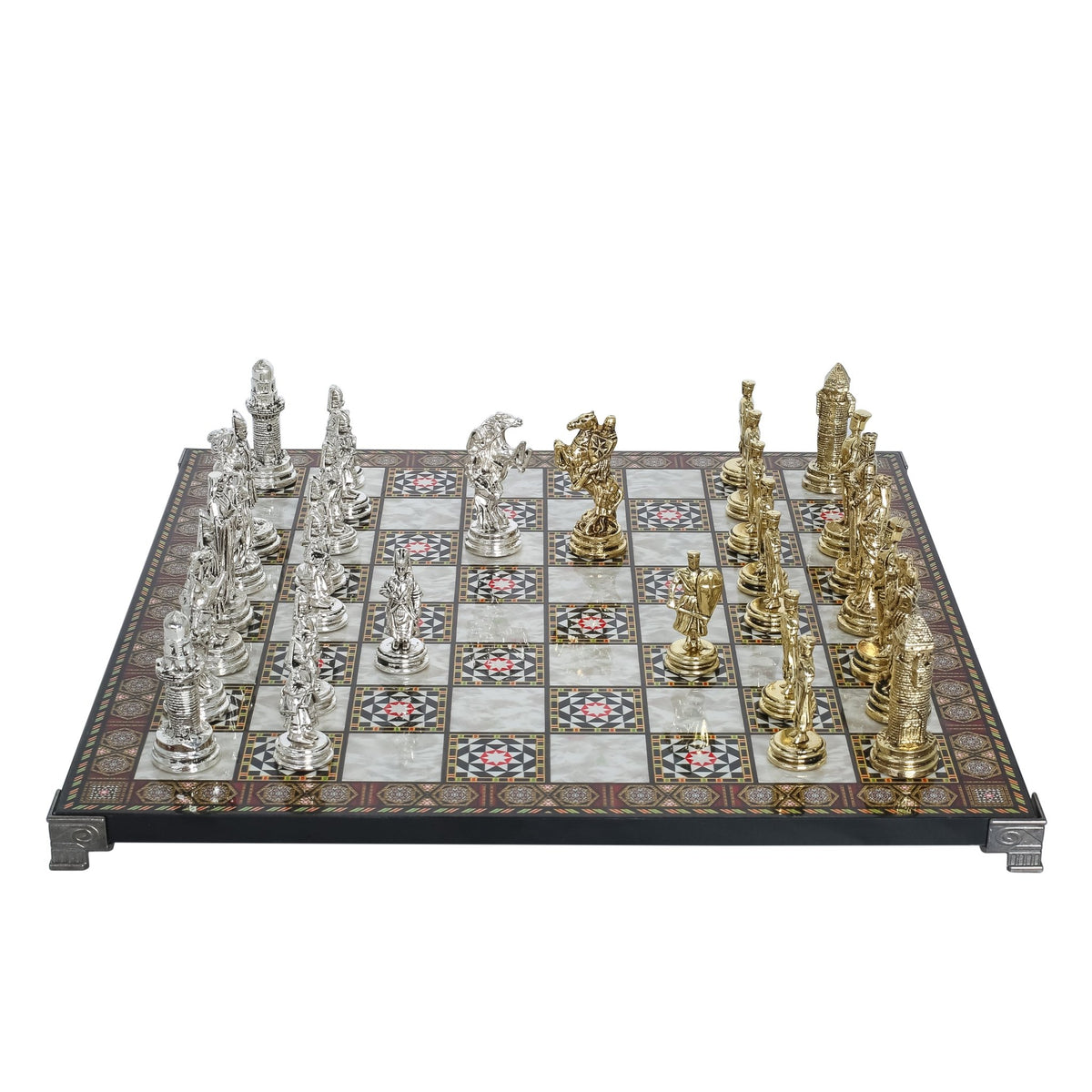 Ottoman Empire vs Crusaders Metal Chess Set | Chess Board w/ Metal Legs 37CM (15") - Cooper Chess