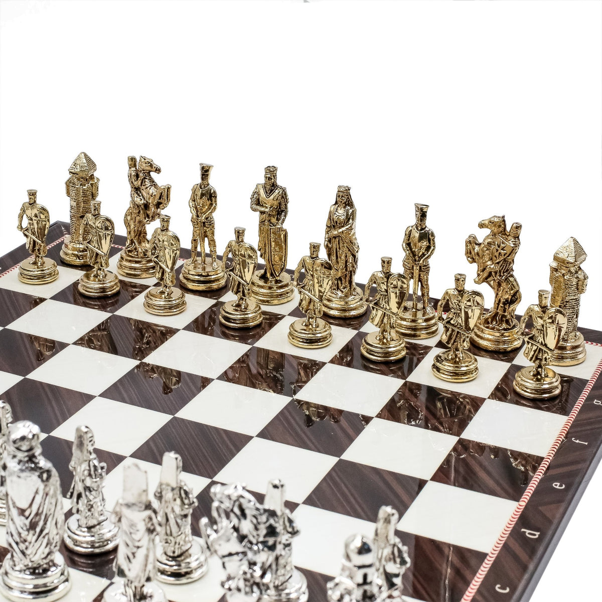 Ottoman Empire vs Crusaders Metal Chess Set | Chess Board w/ Metal Legs 37CM (15") - Cooper Chess