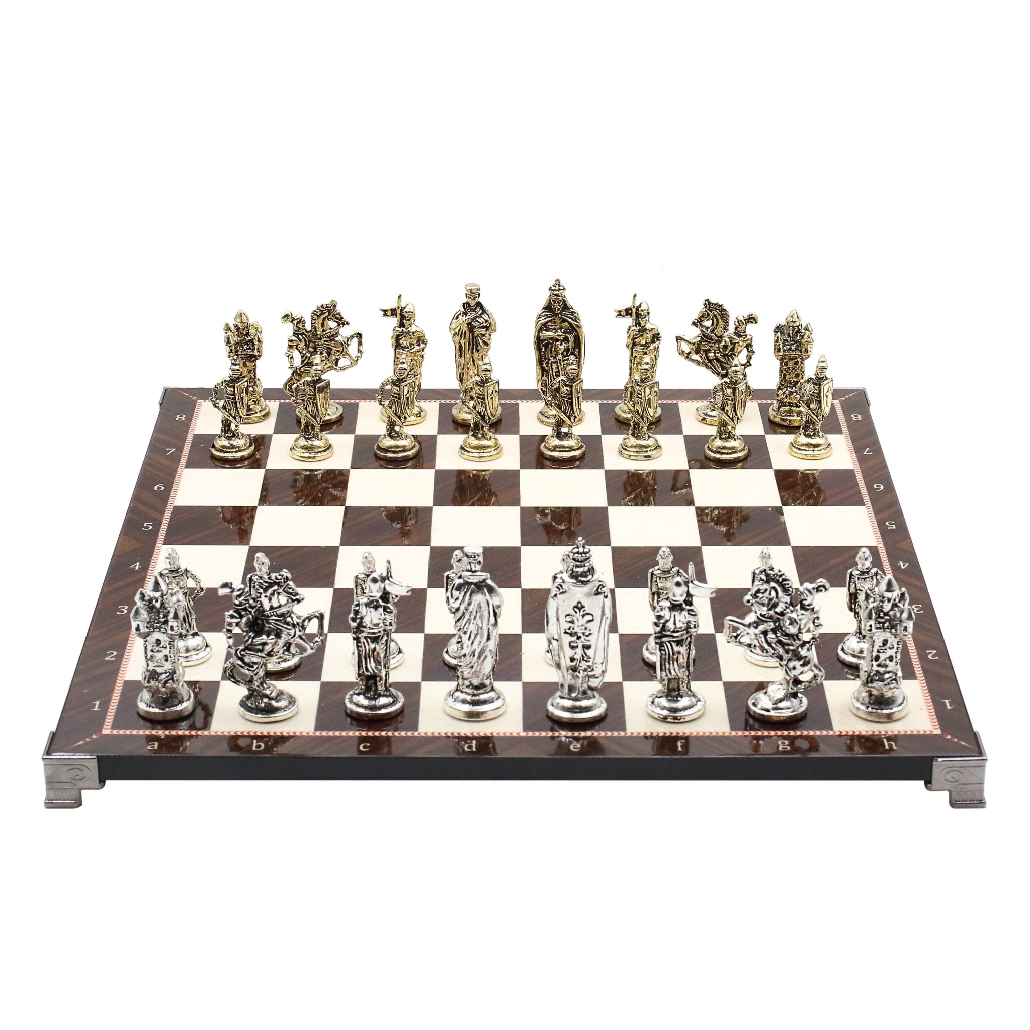 Royal British Metal Chess Set | Chess Board w/ Metal Legs 37CM (15") - Cooper Chess