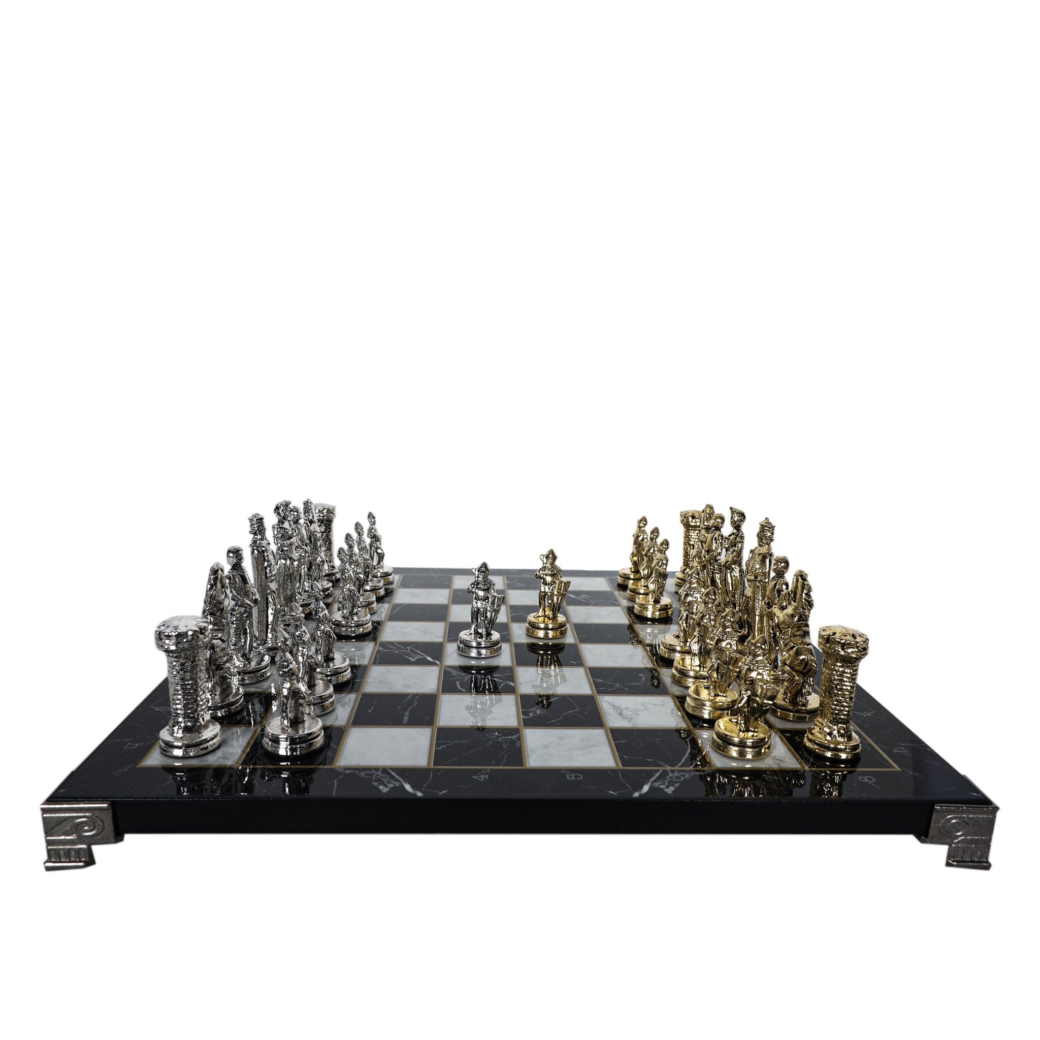 British Army Metal Chess Set | Chess Board w/ Metal Legs 30CM (12") - Cooper Chess