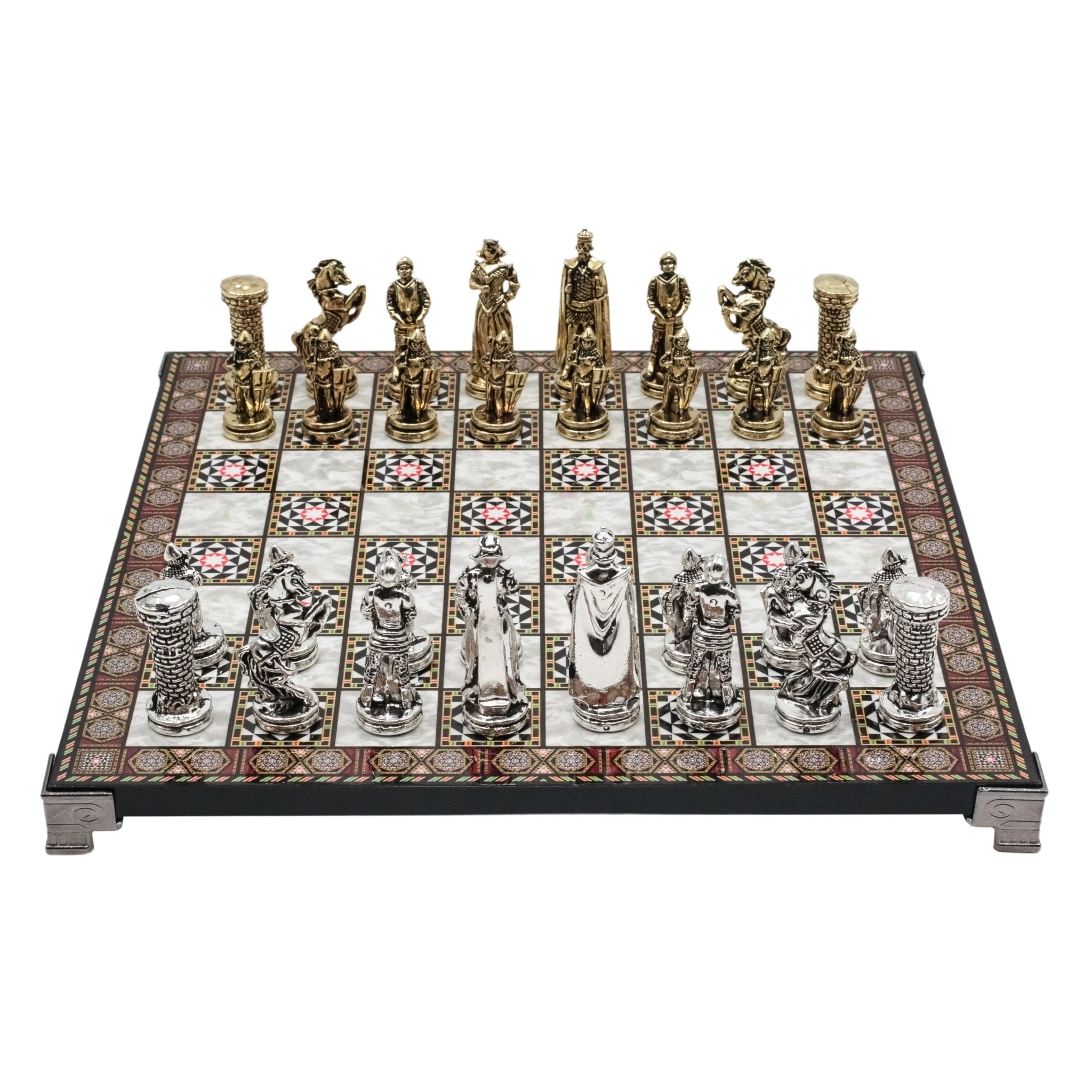 British Army Metal Chess Set | Chess Board w/ Metal Legs 30CM (12") - Cooper Chess