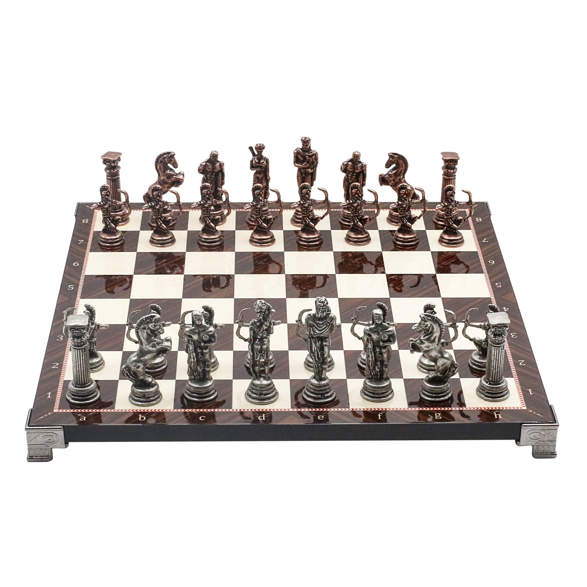 Greek Mythology Archer Vintage Chess Set | Chess Board w/ Metal Legs 30CM (12") - Cooper Chess