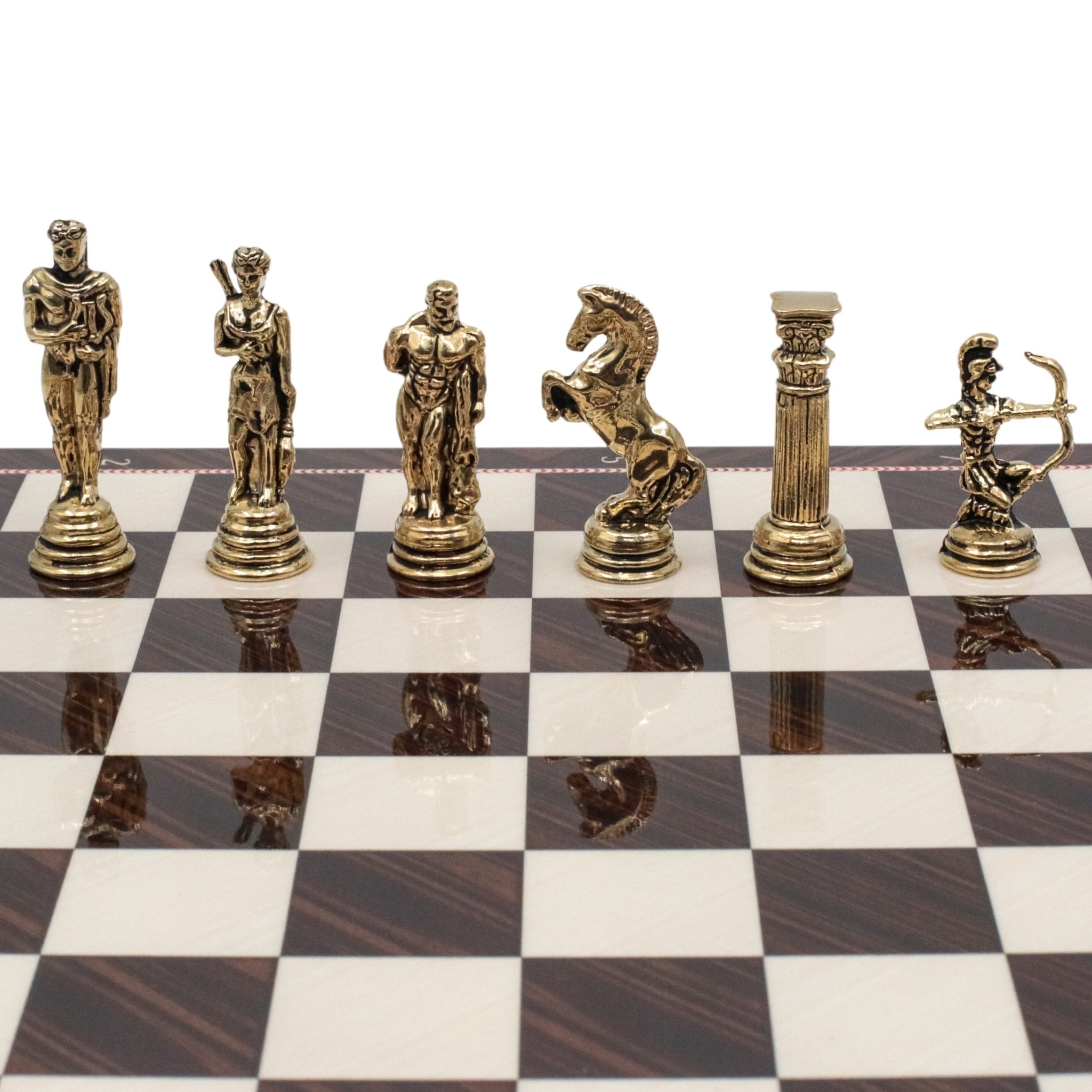 Greek Mythology Archer Chess Set | Chess Board w/ Metal Legs 30CM (12") - Cooper Chess