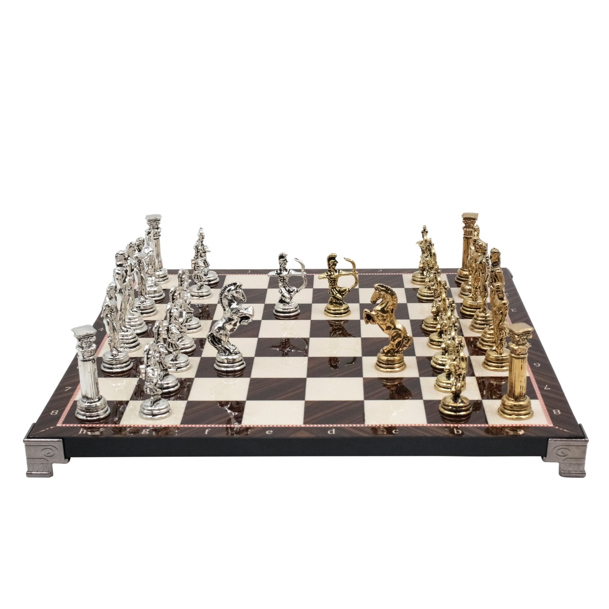 Greek Mythology Archer Chess Set | Chess Board w/ Metal Legs 30CM (12") - Cooper Chess