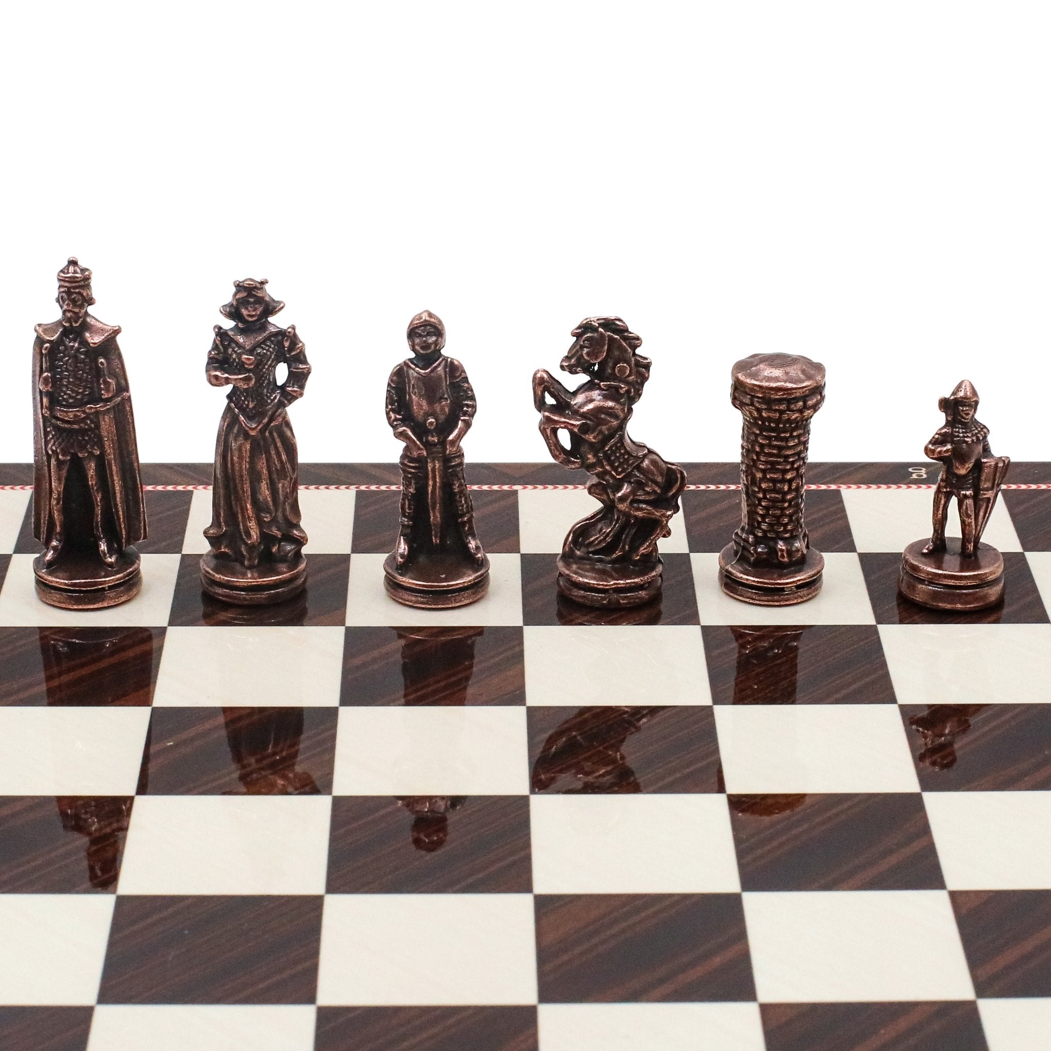 British Army Vintage Metal Chess Set | Chess Board w/ Metal Legs 30CM (12") - Cooper Chess