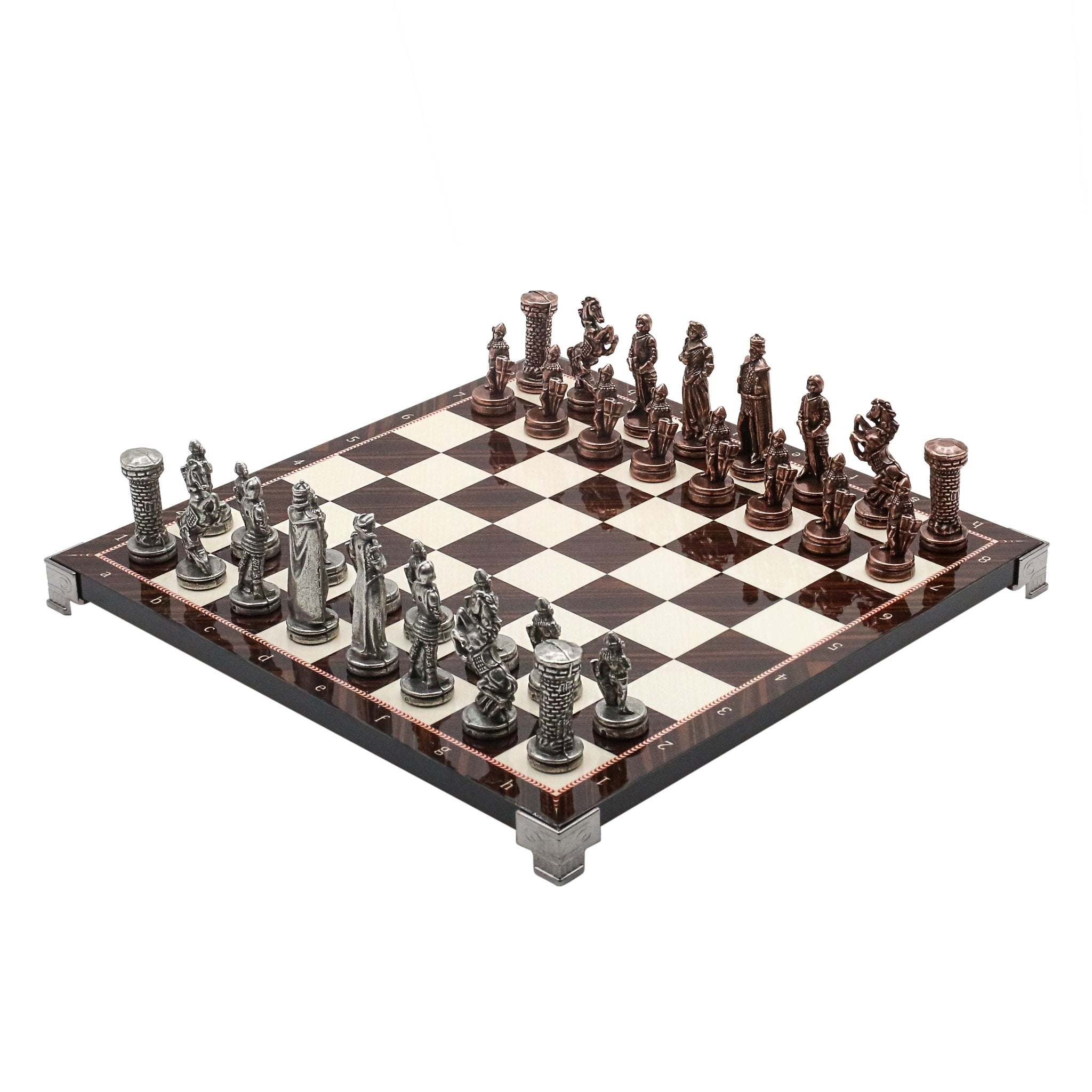 British Army Vintage Metal Chess Set | Chess Board w/ Metal Legs 30CM (12") - Cooper Chess