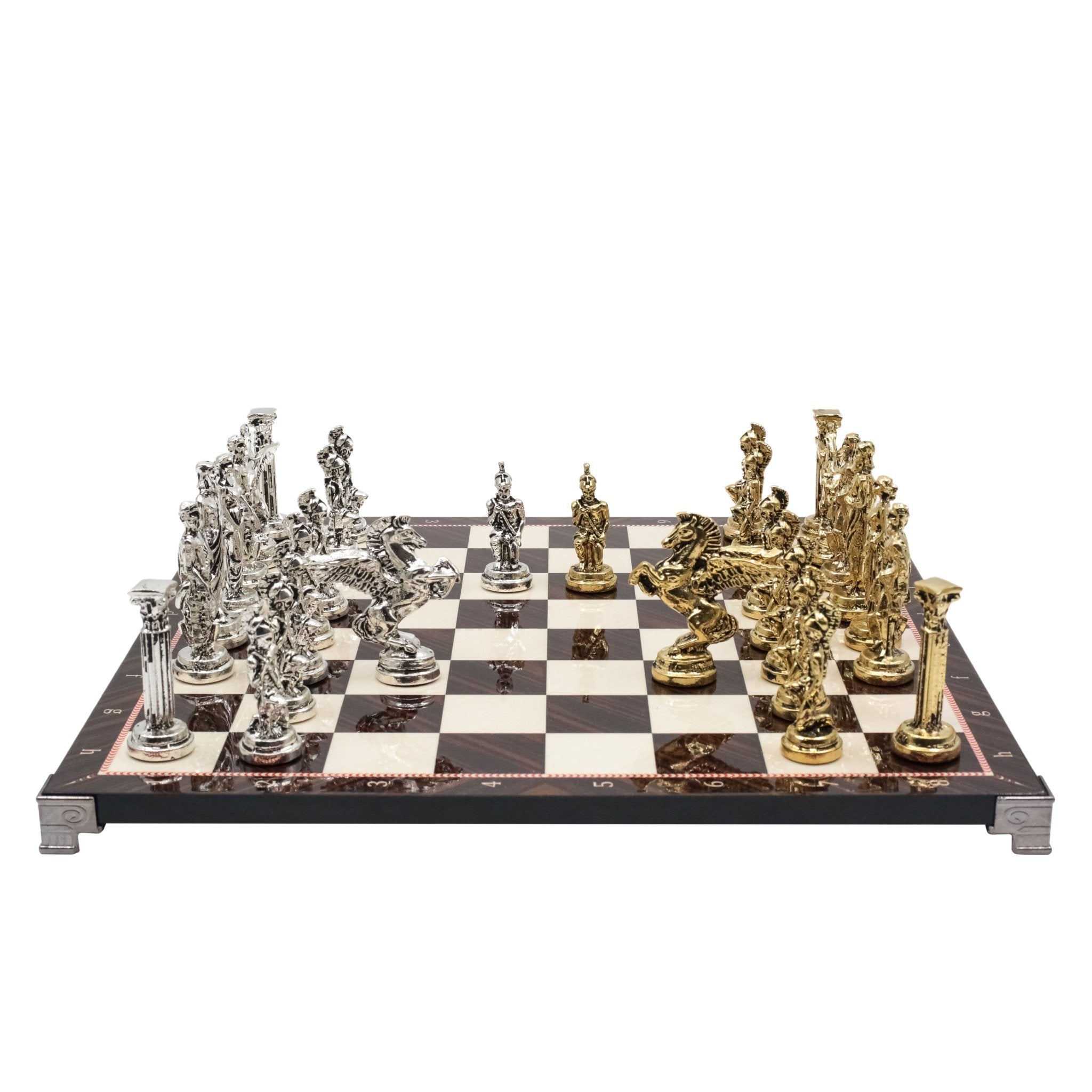 Greek Mythology Pegasus Metal Chess Set | Chess Board w/ Metal Legs 37CM (15") - Cooper Chess