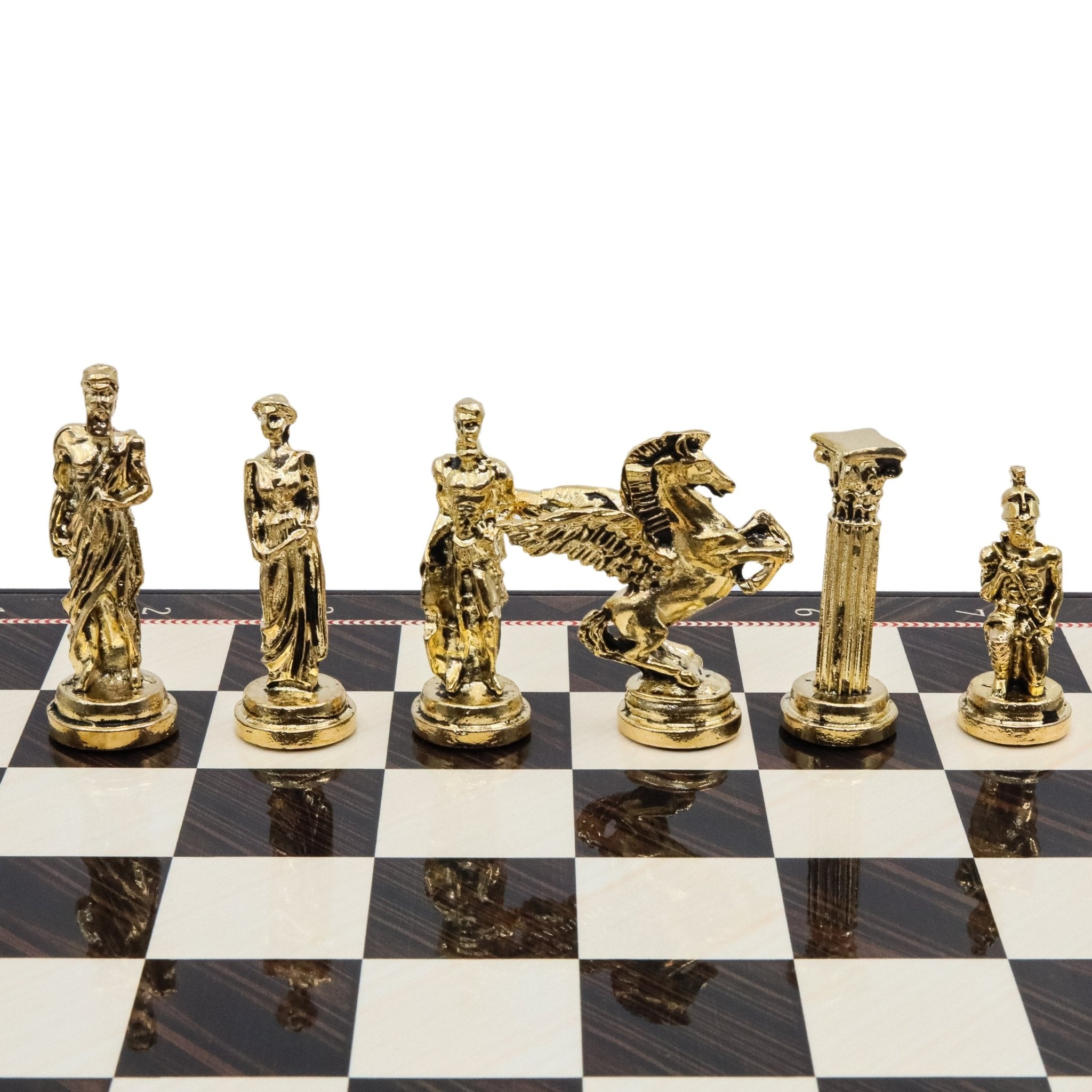 Greek Mythology Pegasus Metal Chess Set | Chess Board w/ Metal Legs 37CM (15") - Cooper Chess