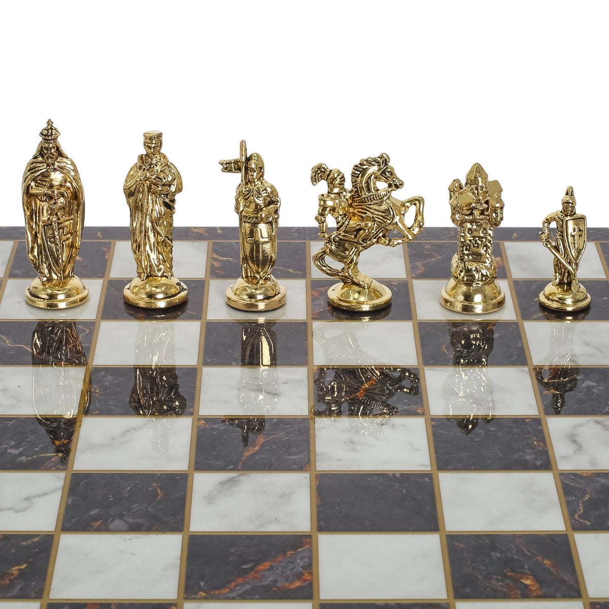 Royal British Metal Chess Set | Chess Board w/ Metal Legs 37CM (15") - Cooper Chess