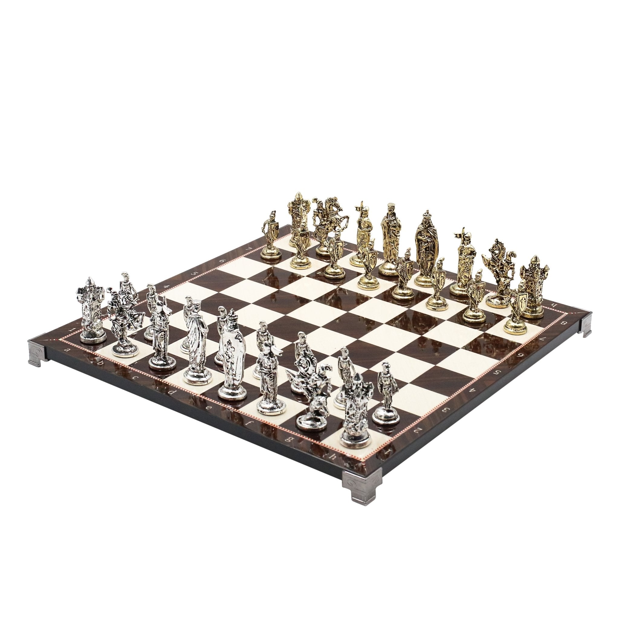 Royal British Metal Chess Set | Chess Board w/ Metal Legs 37CM (15") - Cooper Chess