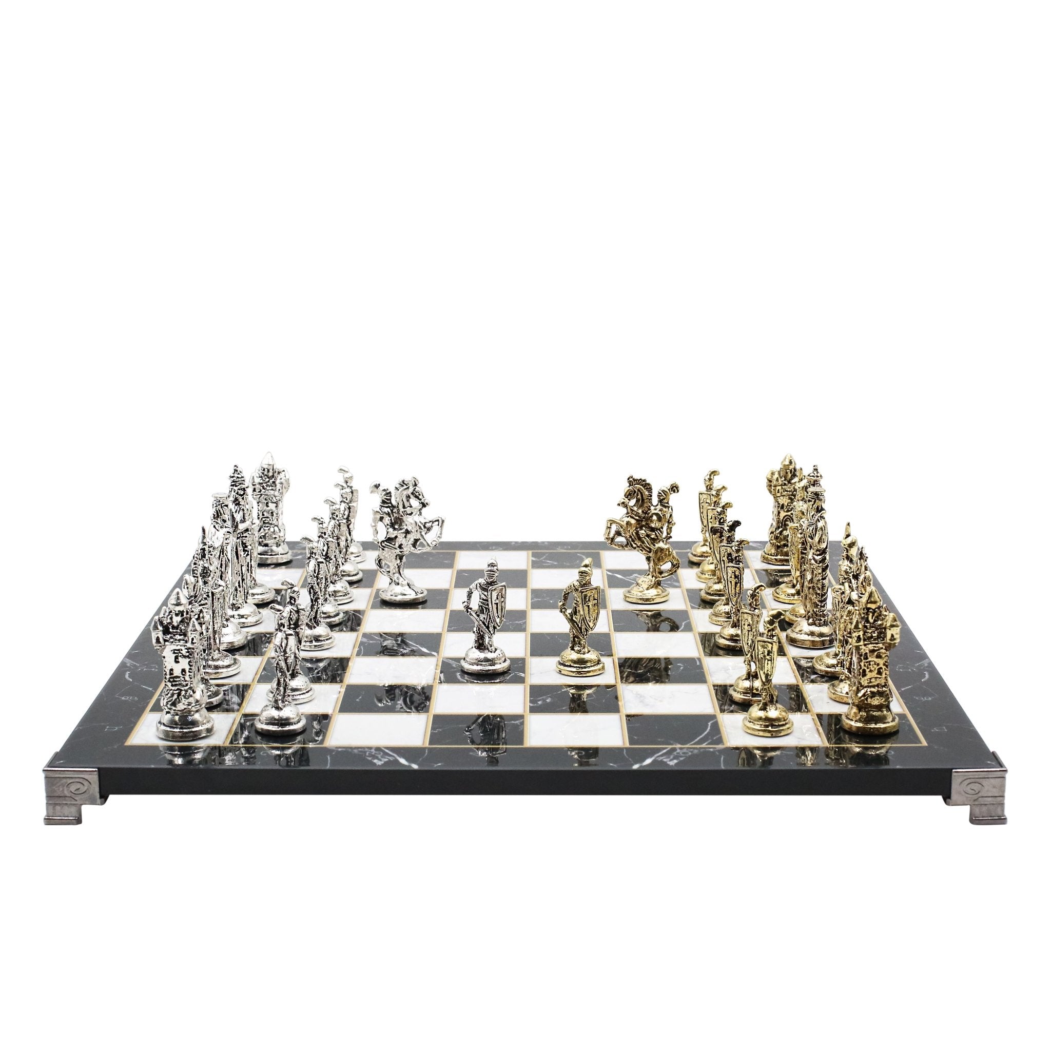 Royal British Metal Chess Set | Chess Board w/ Metal Legs 37CM (15") - Cooper Chess