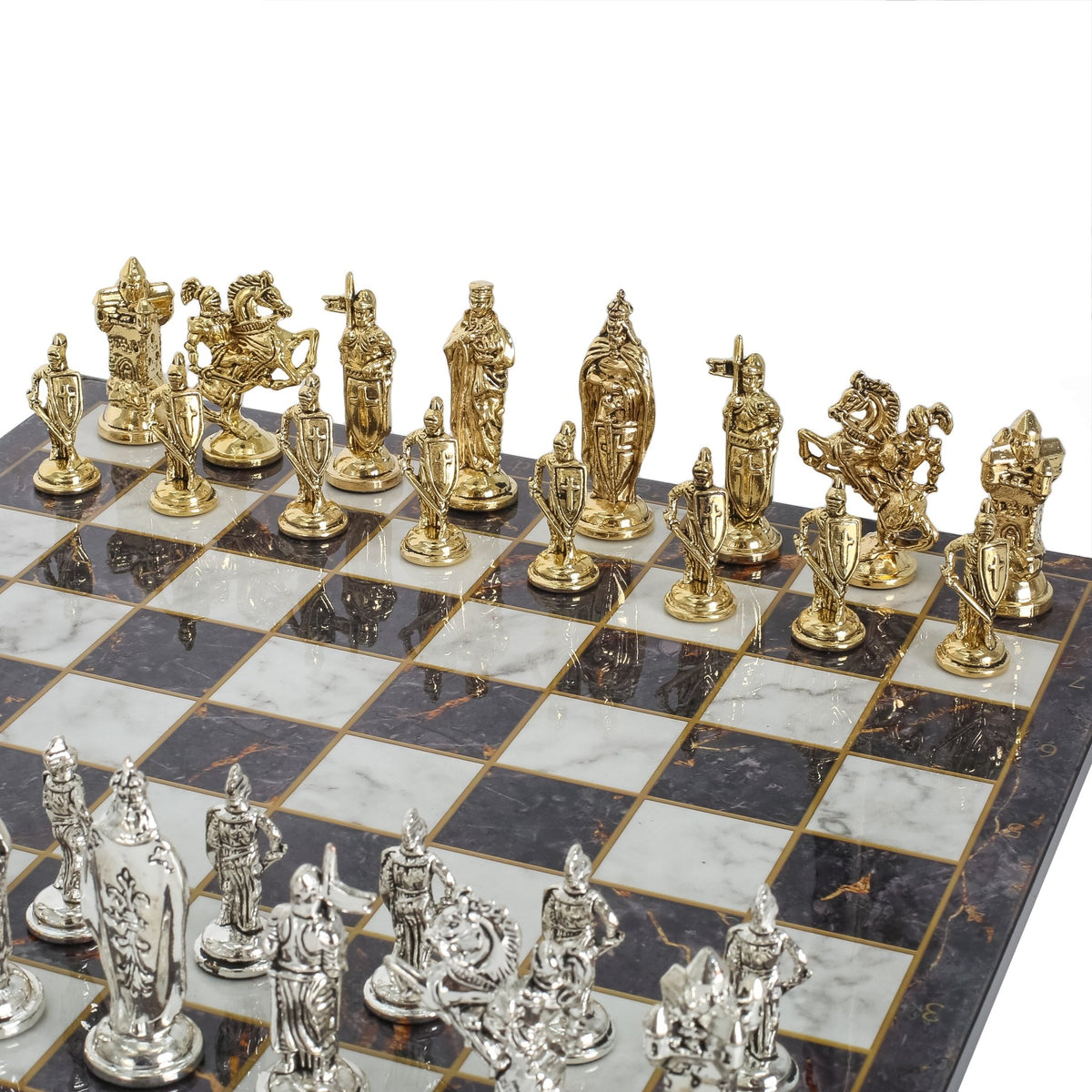 Royal British Metal Chess Set | Chess Board w/ Metal Legs 37CM (15") - Cooper Chess