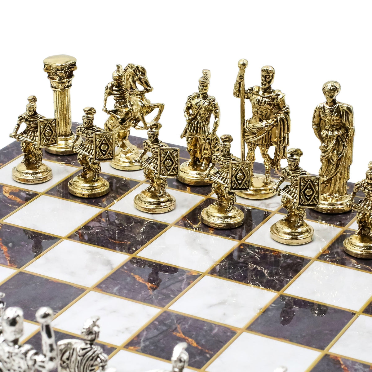 Royal British Metal Chess Set | Chess Board w/ Metal Legs 37CM (15") - Cooper Chess