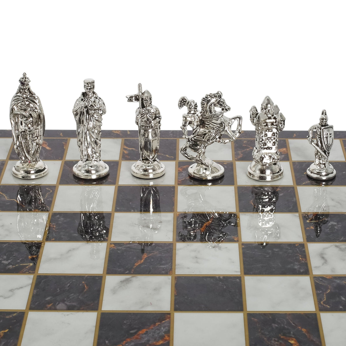 Royal British Metal Chess Set | Chess Board w/ Metal Legs 37CM (15") - Cooper Chess