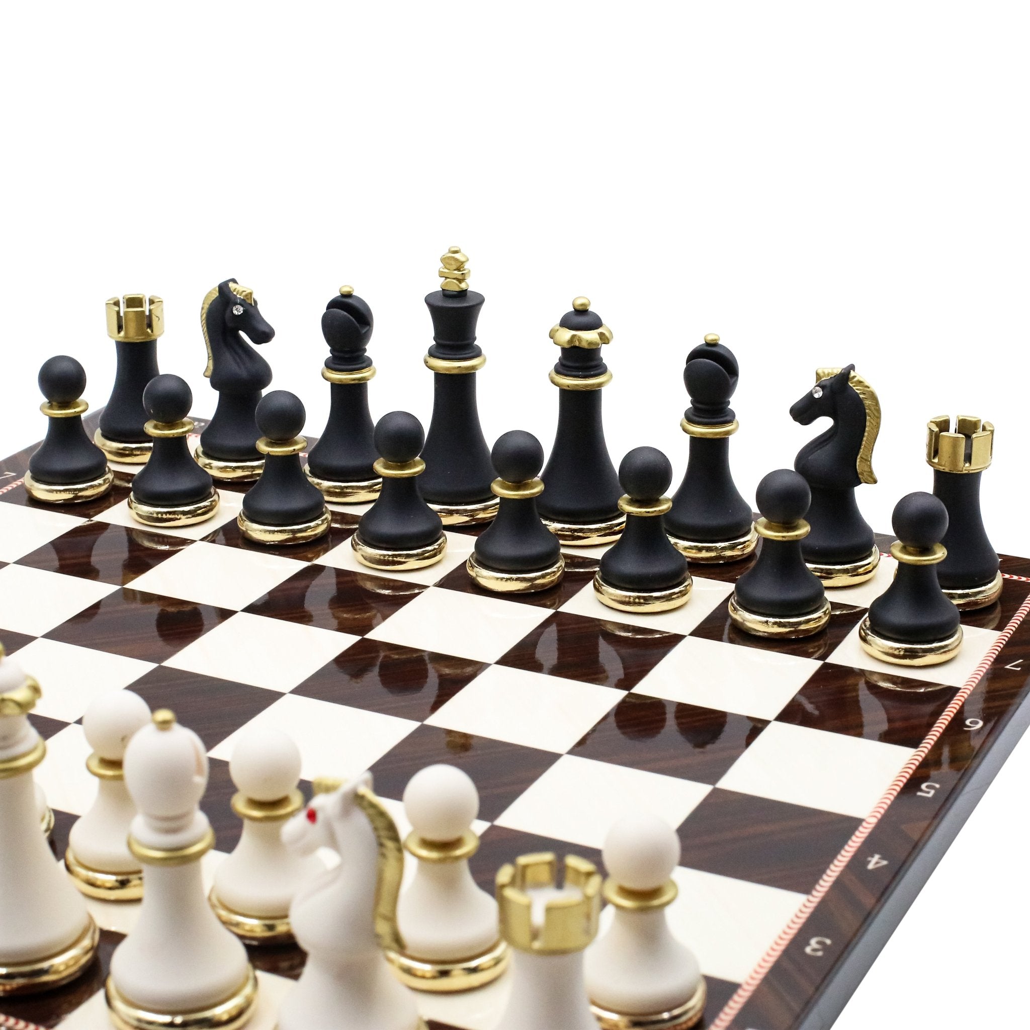 Soft Touch Baroque Metal Chess Set | Chess Board w/ Metal Legs 37CM (15") - Cooper Chess