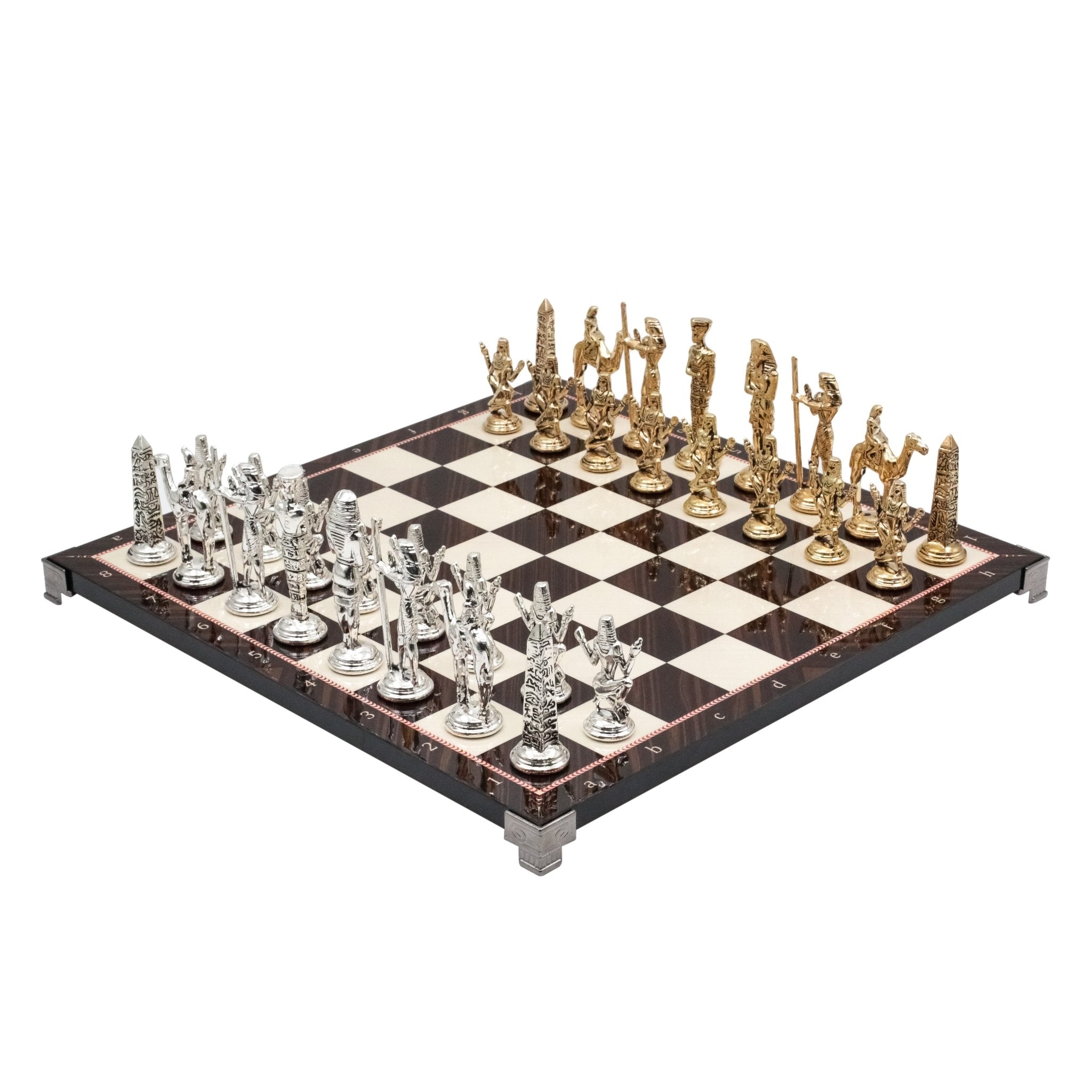 Egypt Cleopatra Metal Chess Set | Chess Board w/ Metal Legs 30CM (12") - Cooper Chess