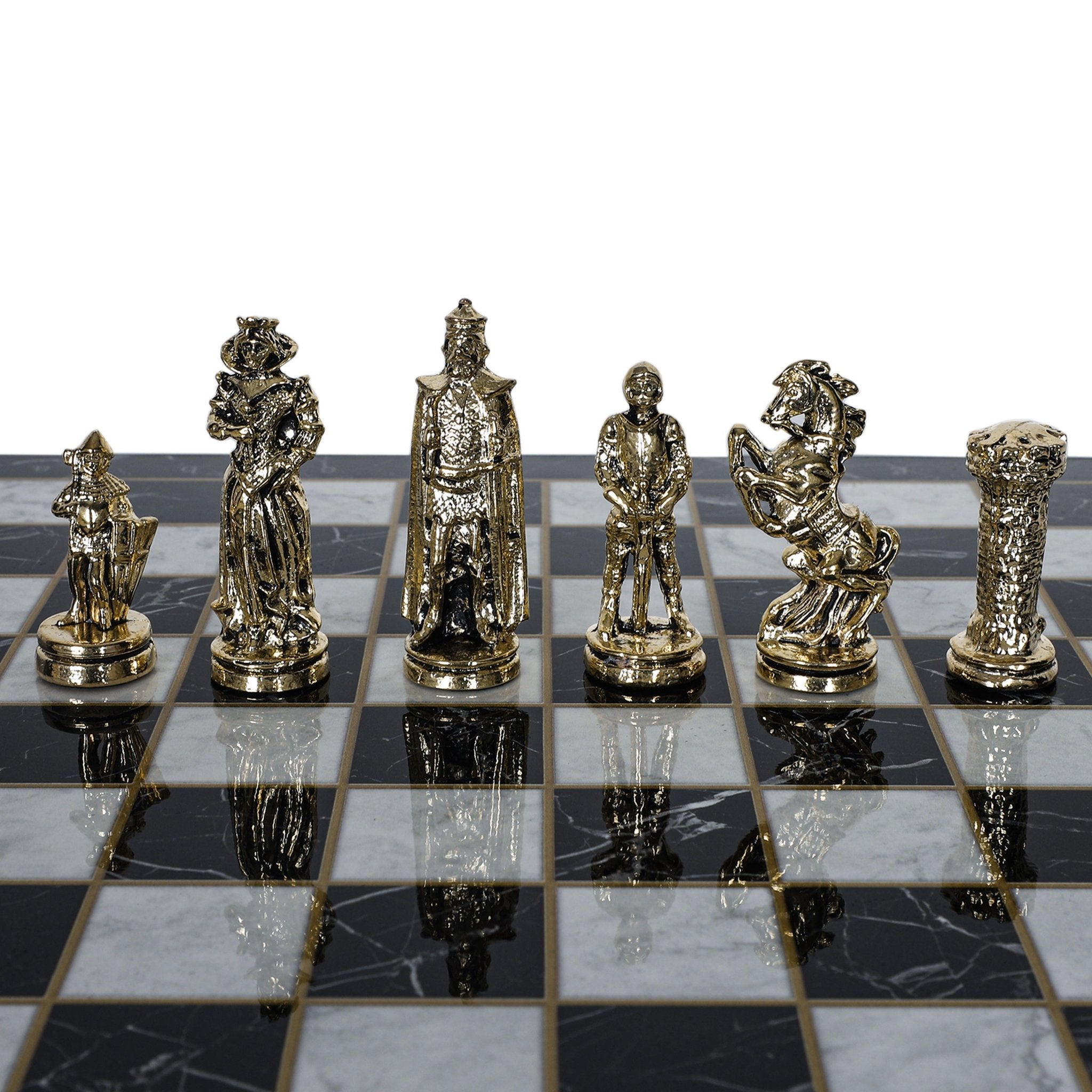 British Army Metal Chess Set | Chess Board w/ Metal Legs 30CM (12") - Cooper Chess