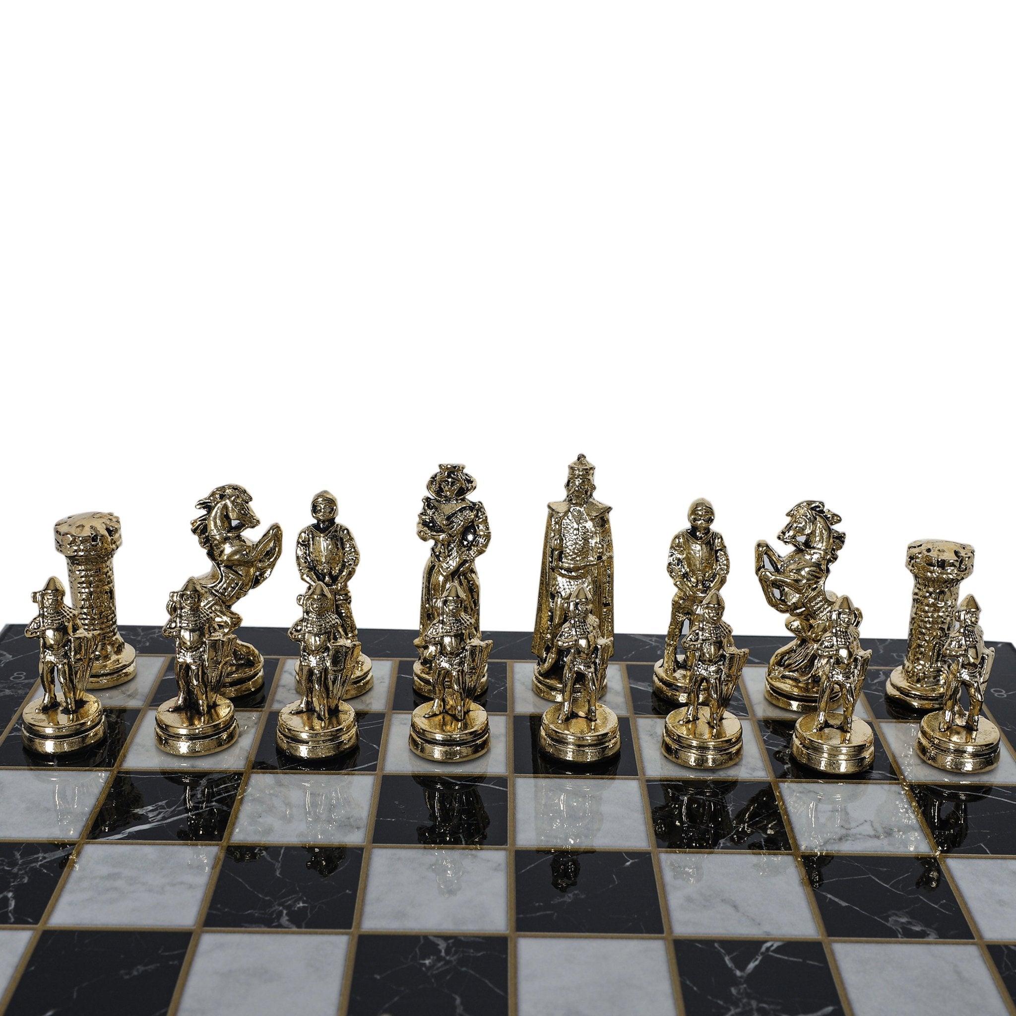 British Army Metal Chess Set | Chess Board w/ Metal Legs 30CM (12") - Cooper Chess