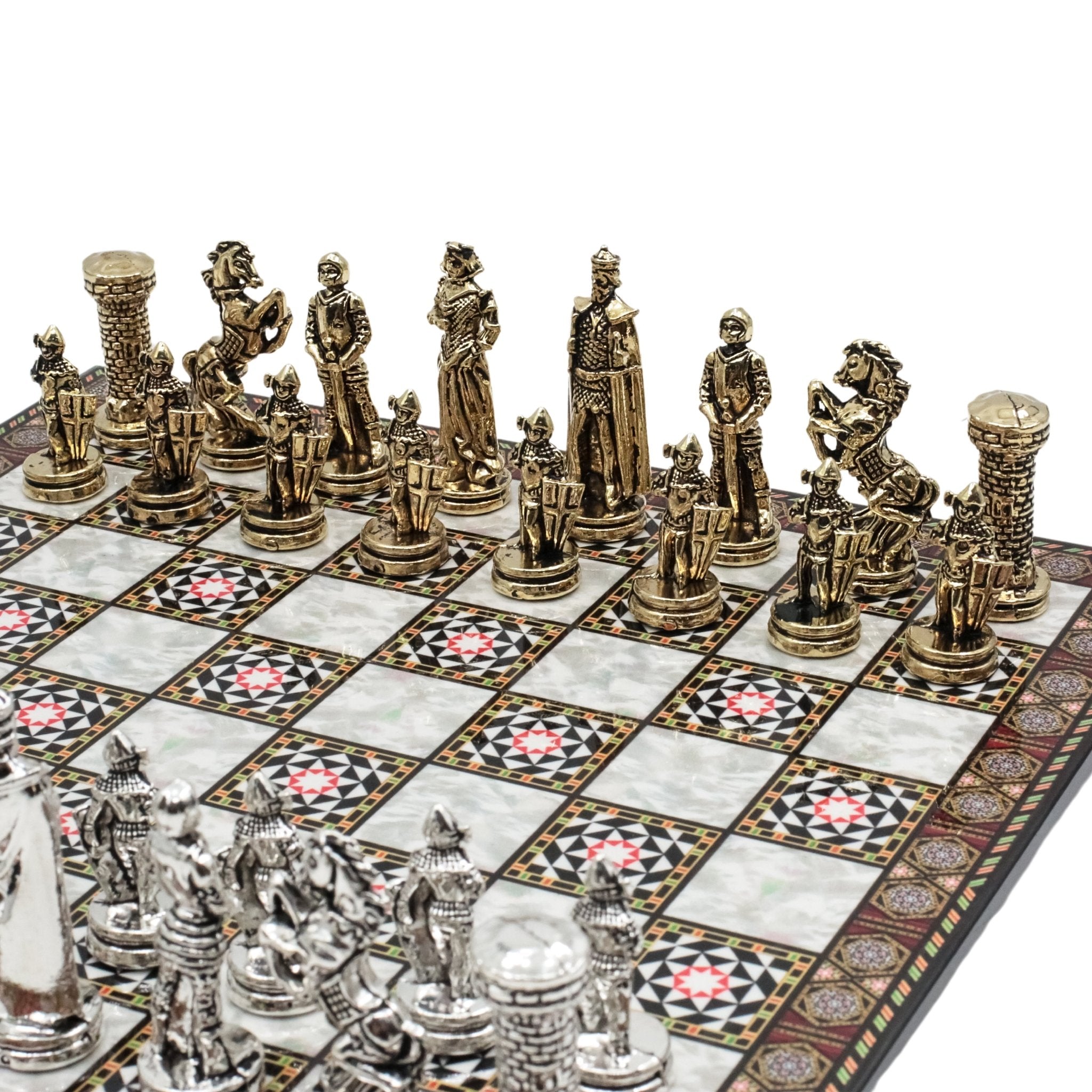 British Army Metal Chess Set | Chess Board w/ Metal Legs 30CM (12") - Cooper Chess