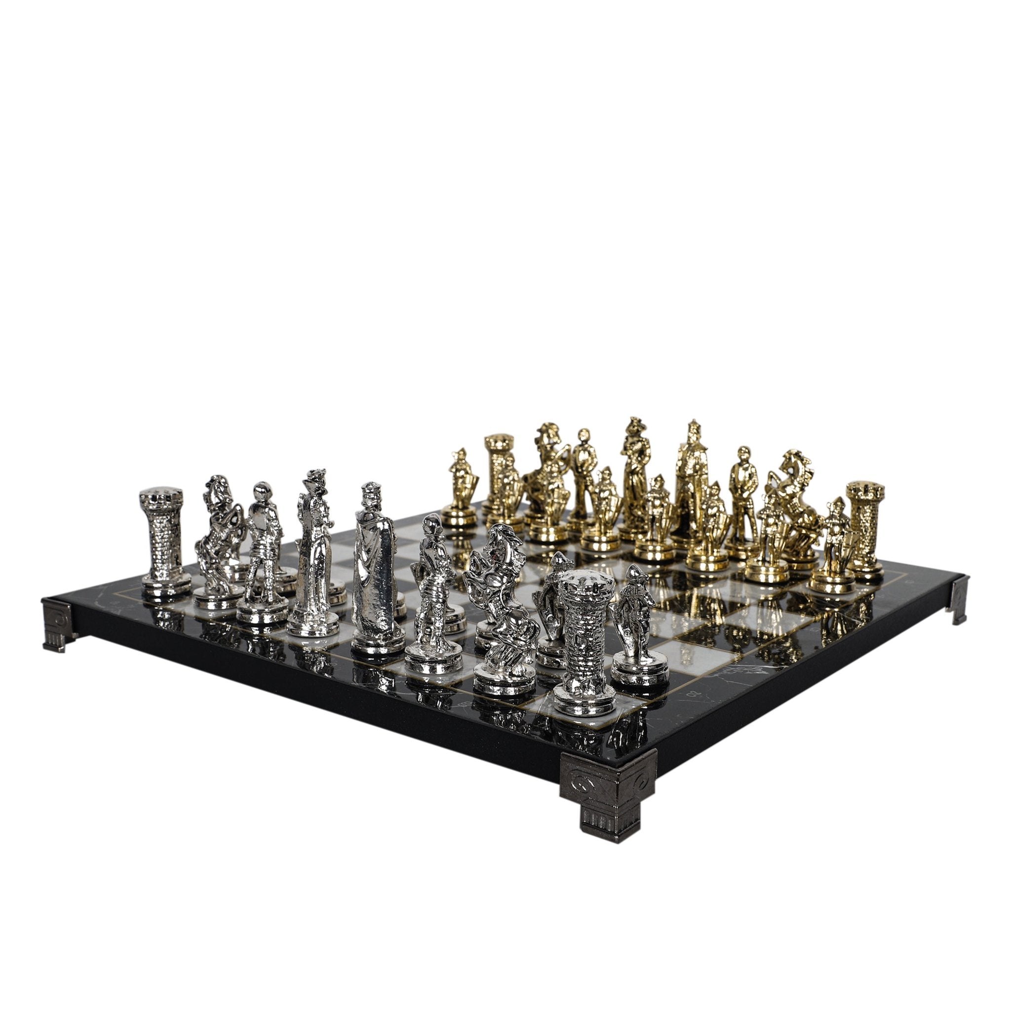 British Army Metal Chess Set | Chess Board w/ Metal Legs 30CM (12") - Cooper Chess