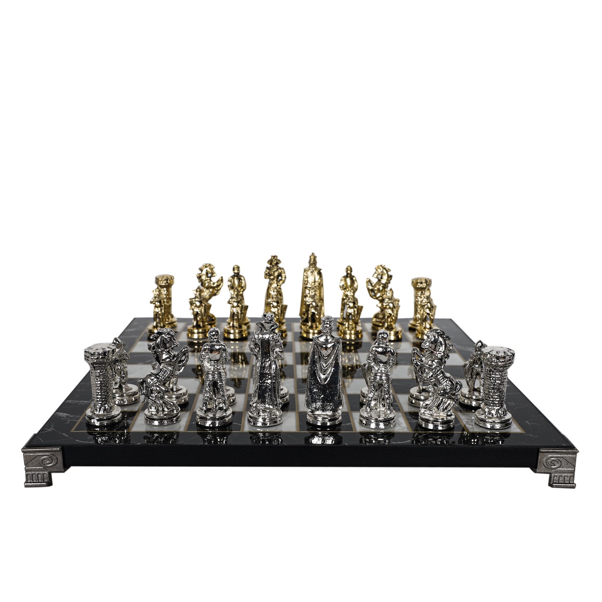 British Army Metal Chess Set | Chess Board w/ Metal Legs 30CM (12") - Cooper Chess