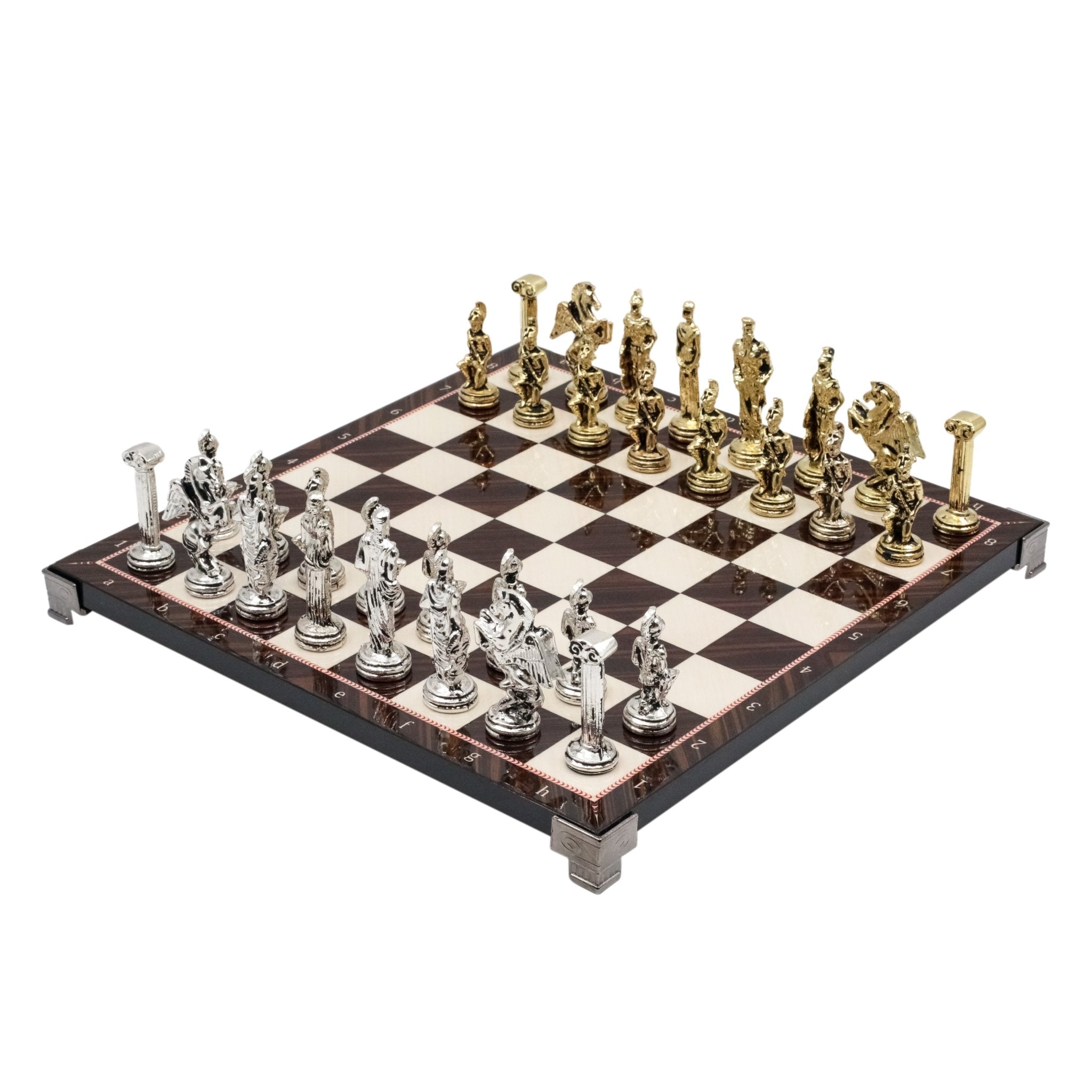 Greek Mythology Pegasus Metal Chess Set | Chess Board w/ Metal Legs 30CM (12") - Cooper Chess